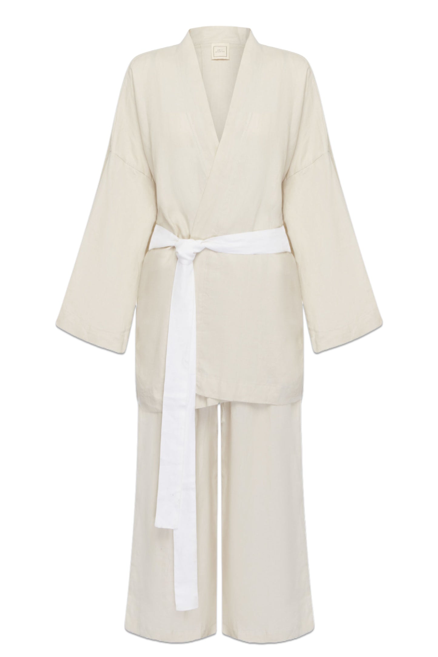 01 Belted Linen Robe Set
