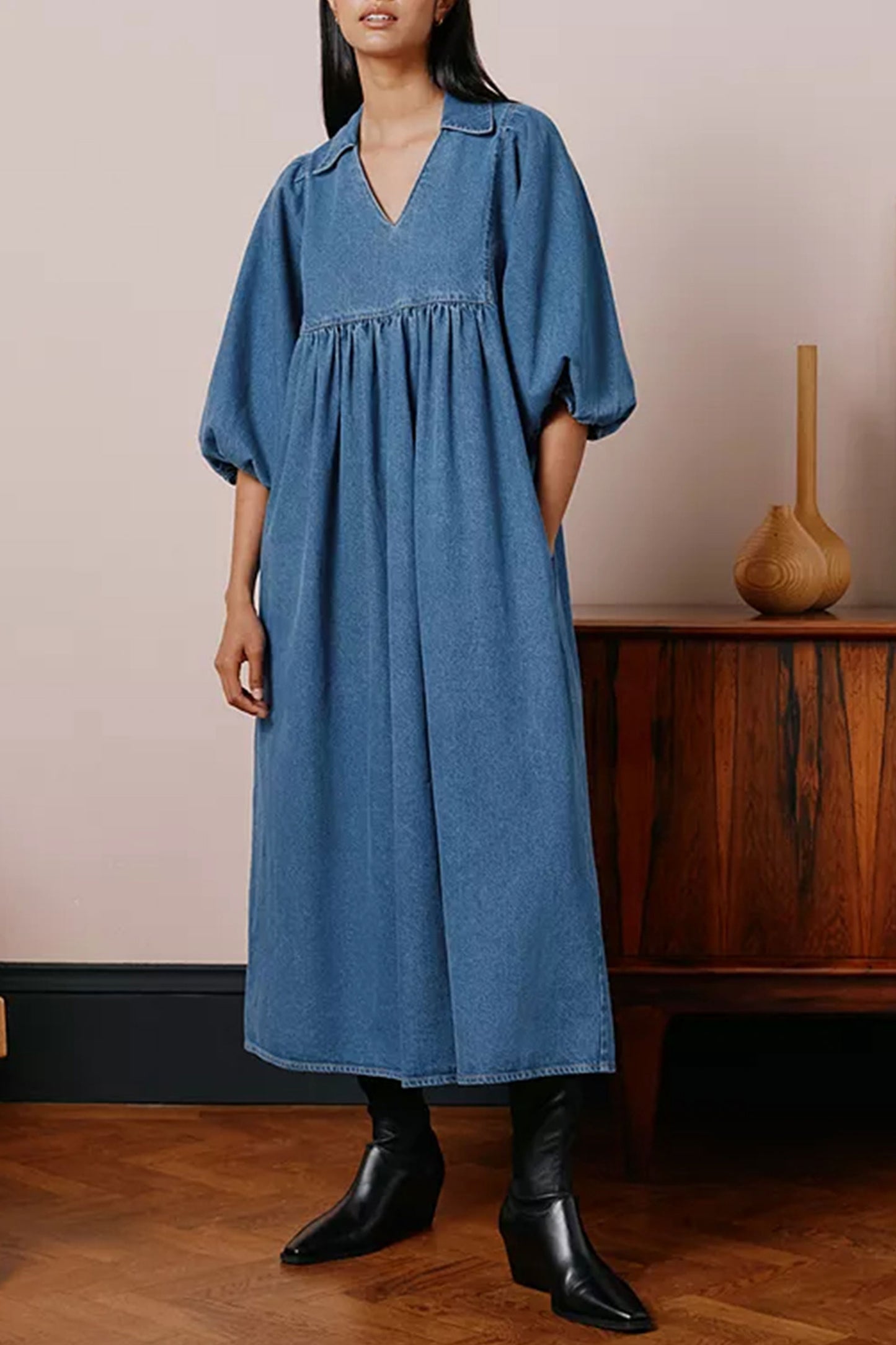 Denim Midi Dress