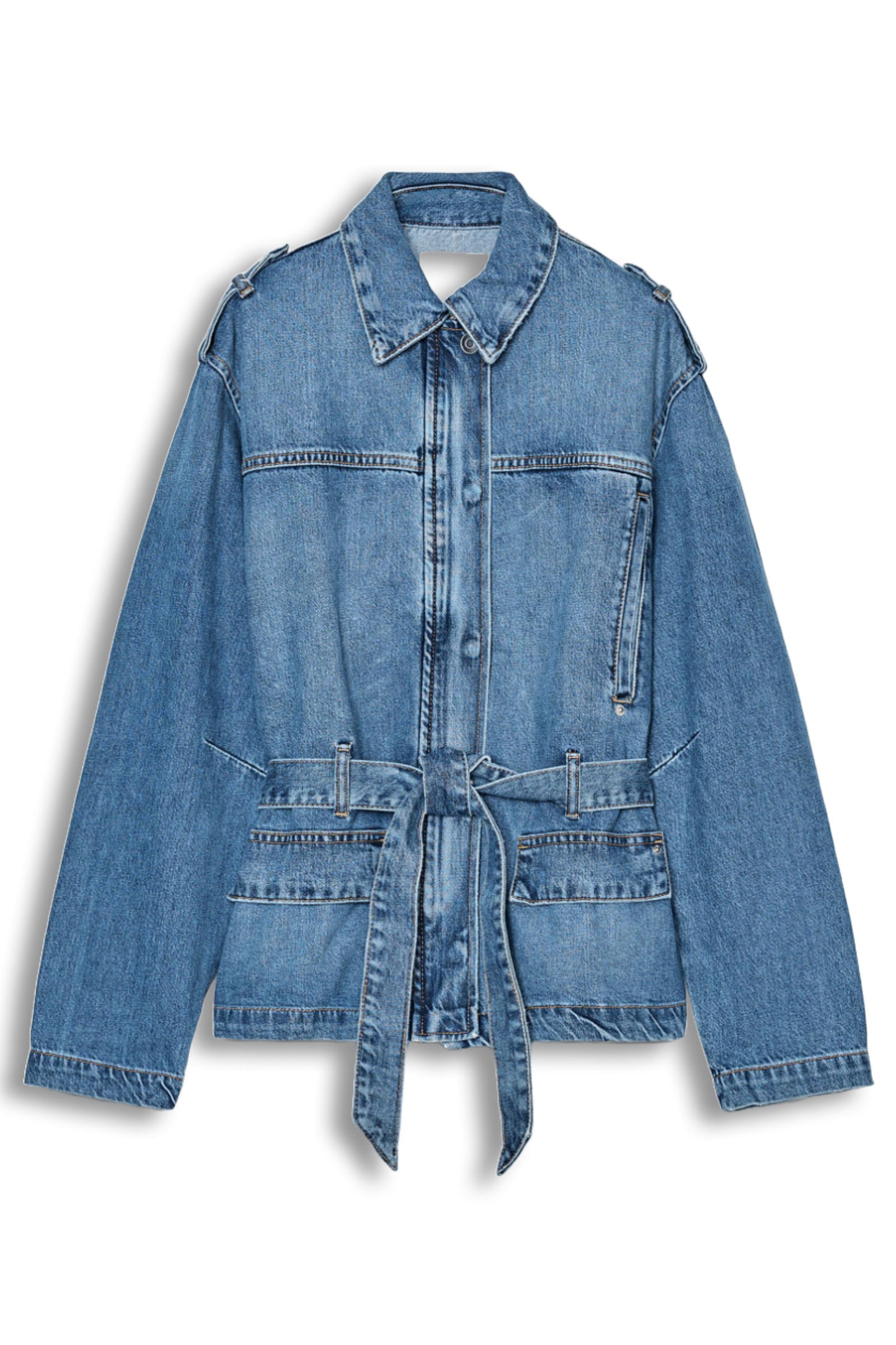 TRF Denim Jacket With Belt