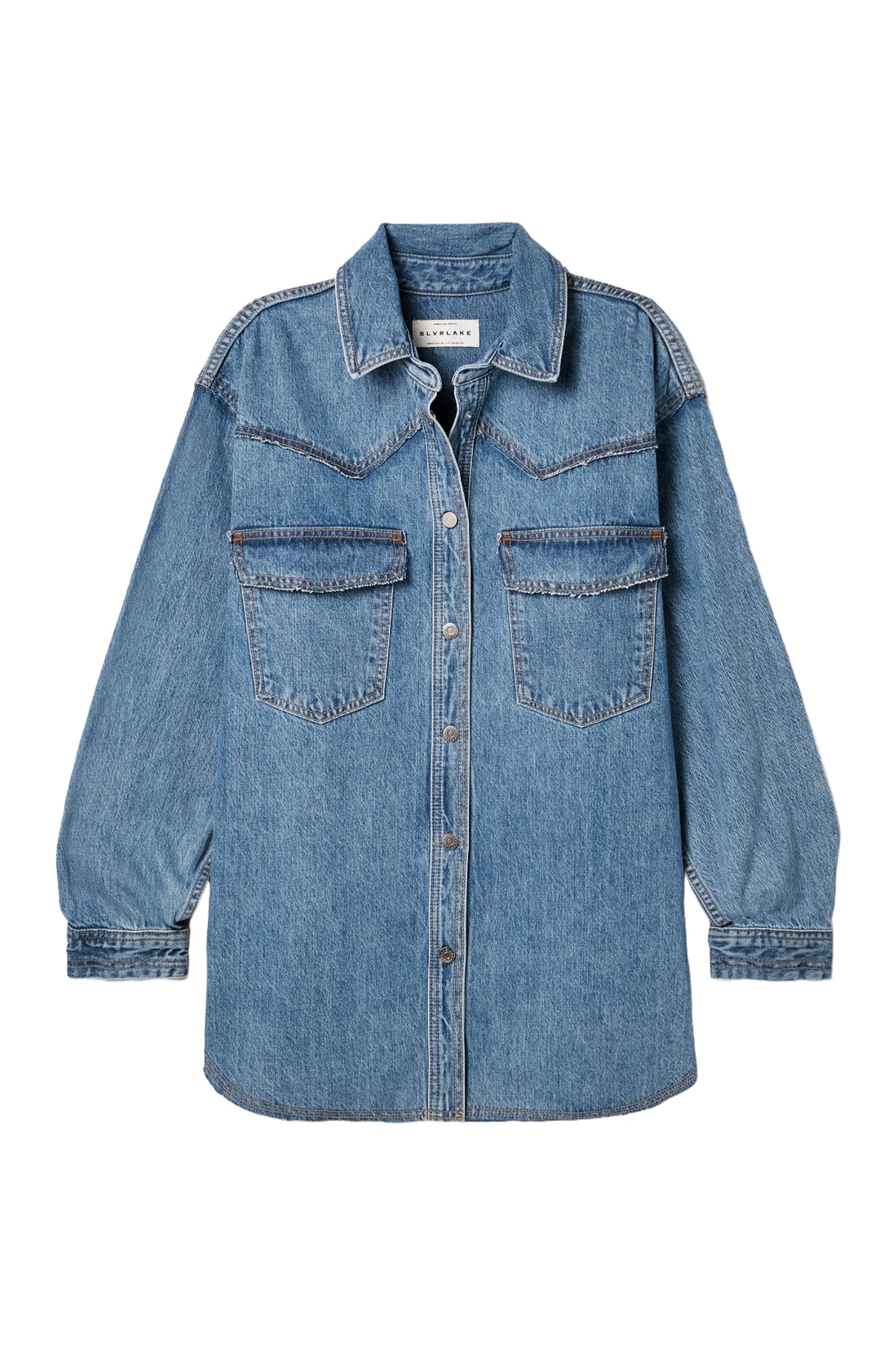 + NET SUSTAIN Western Frayed Organic Denim Shirt