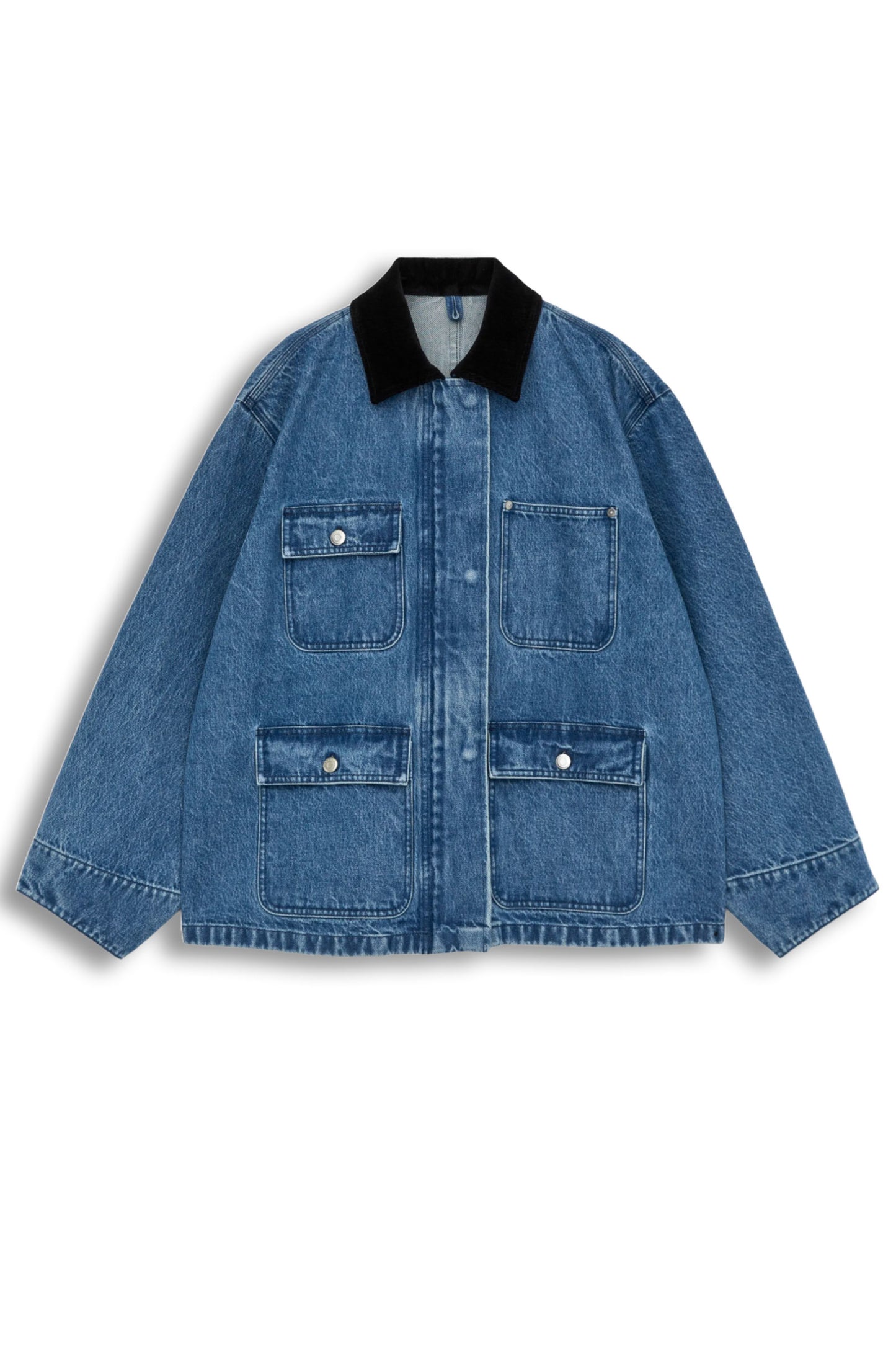 Cord-Collar Denim Jacket