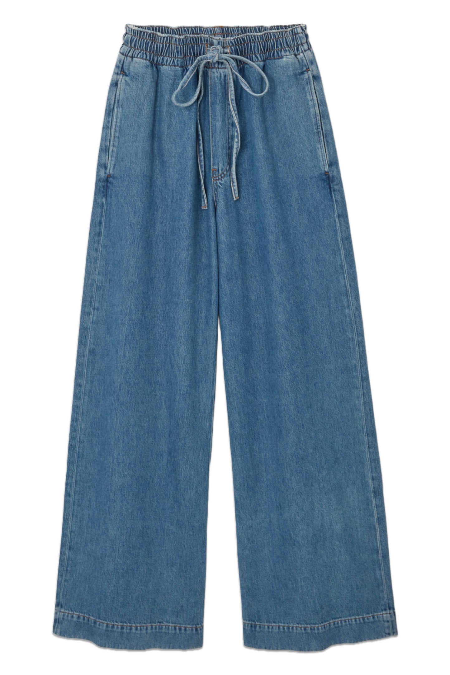 Wide-Leg Fluid Denim Trousers