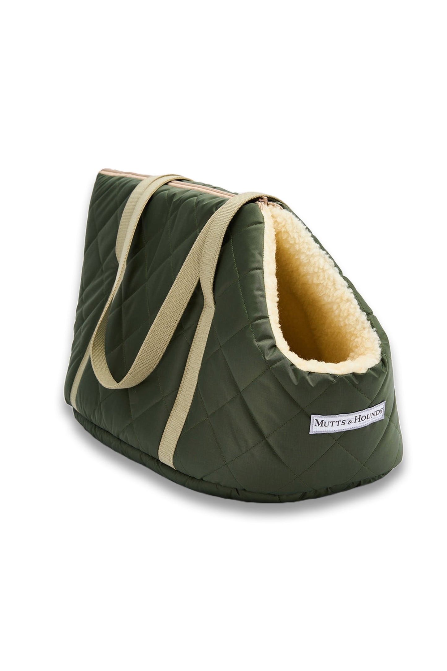 Olive Quilted Dog Carrier