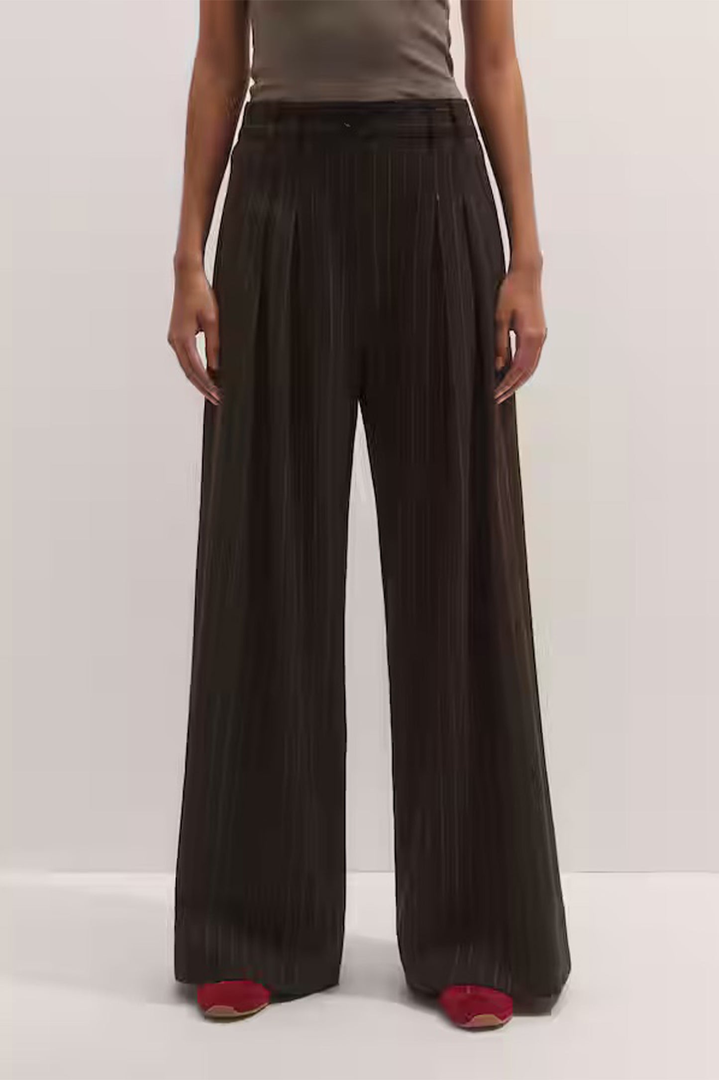 Pinstripe Wide-Leg Trouser