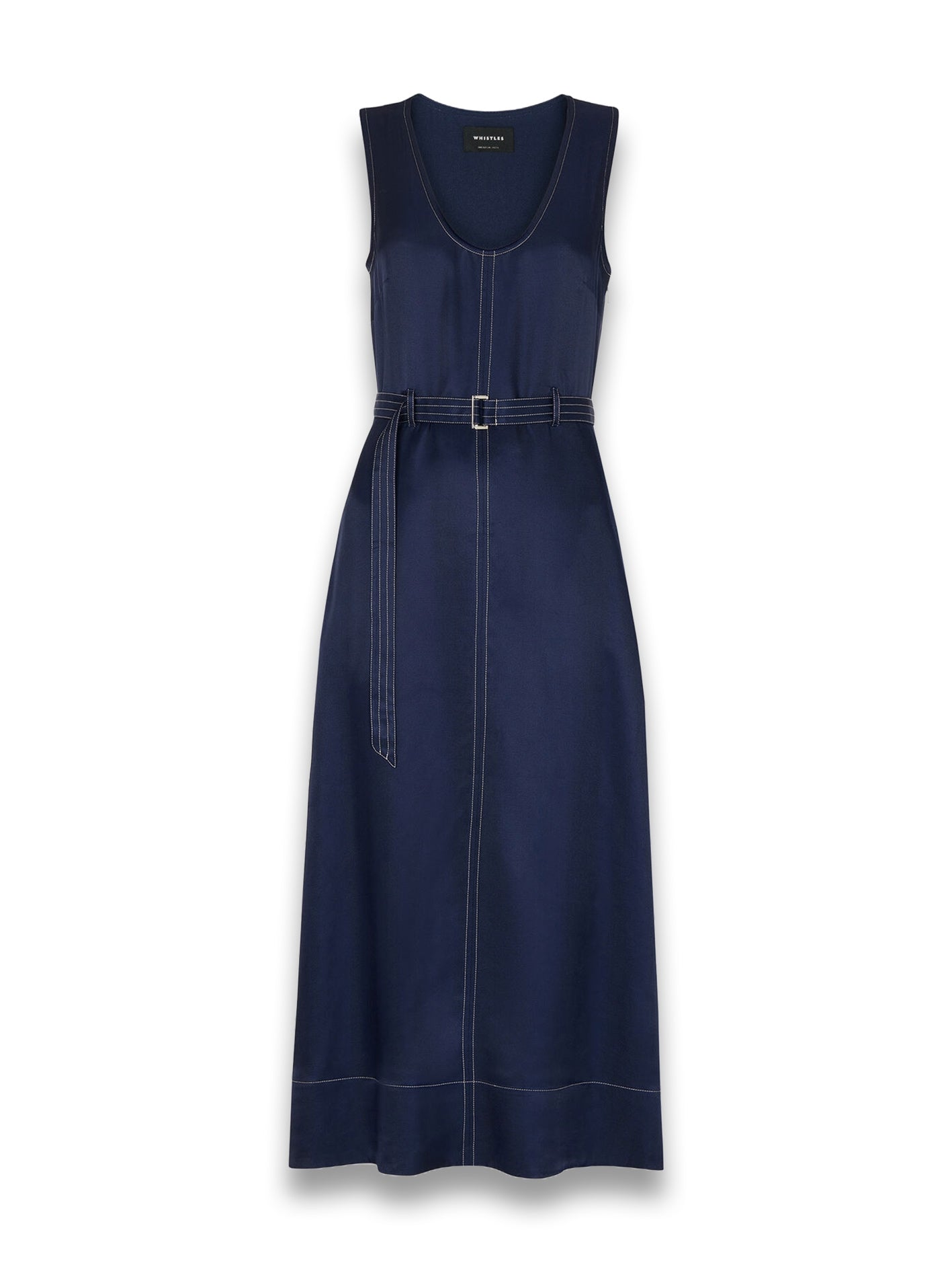 Navy Karina Sleeveless Midi Dress