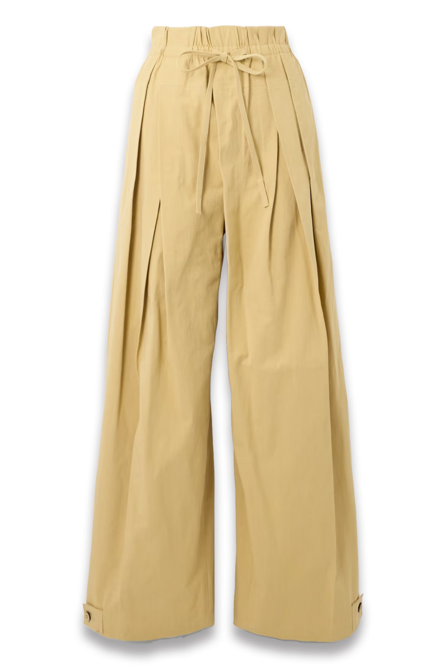 Pleated twill wide-leg pants
