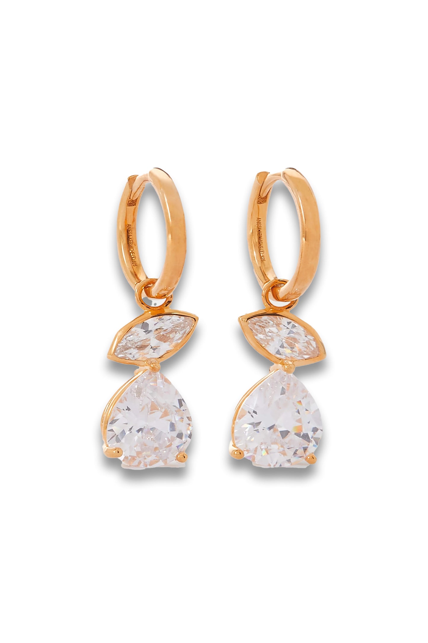 Swinger gold-plated crystal hoop earrings