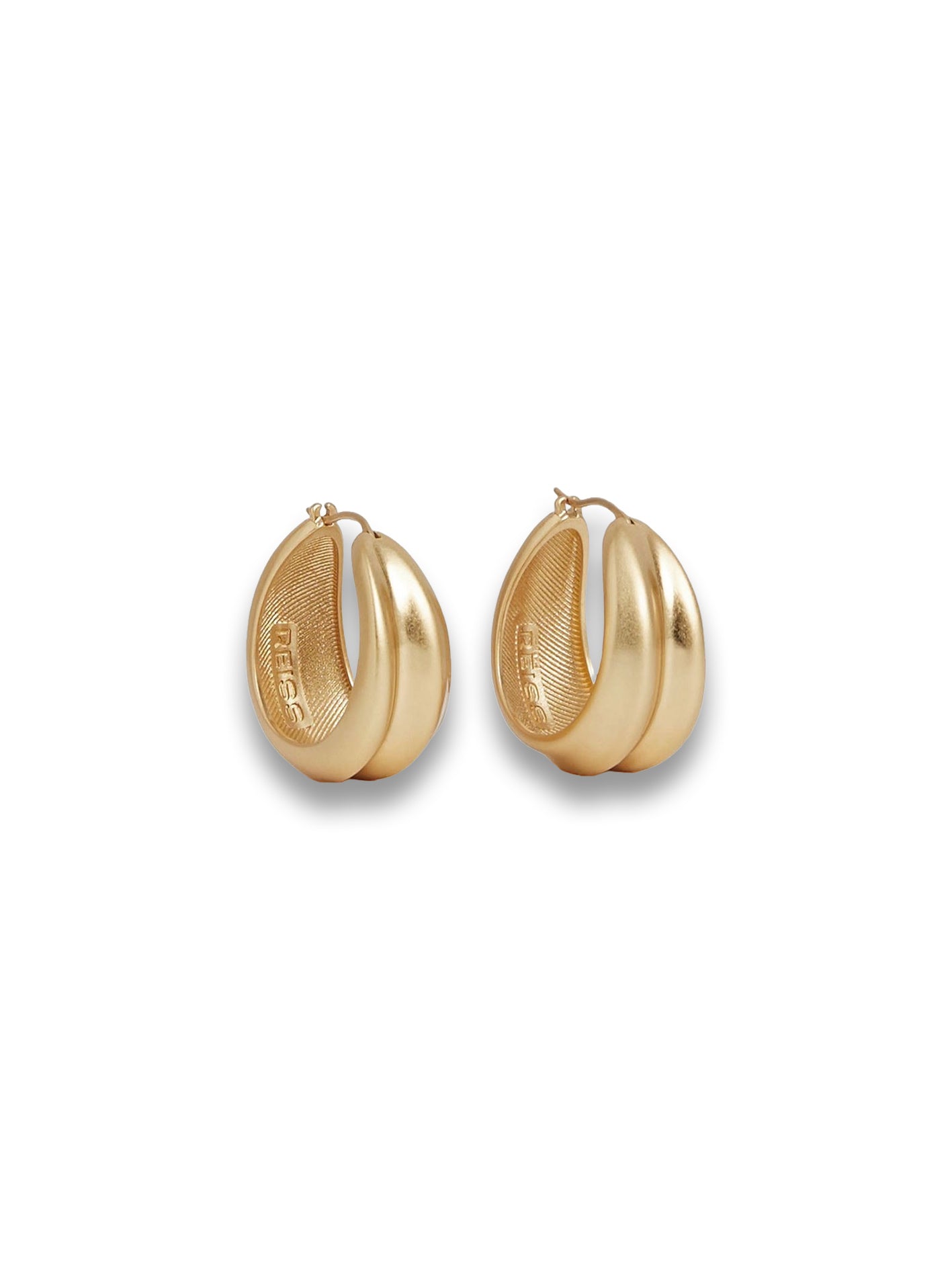 Sophie Sculptural Hoop Earrings in Gold Tone
