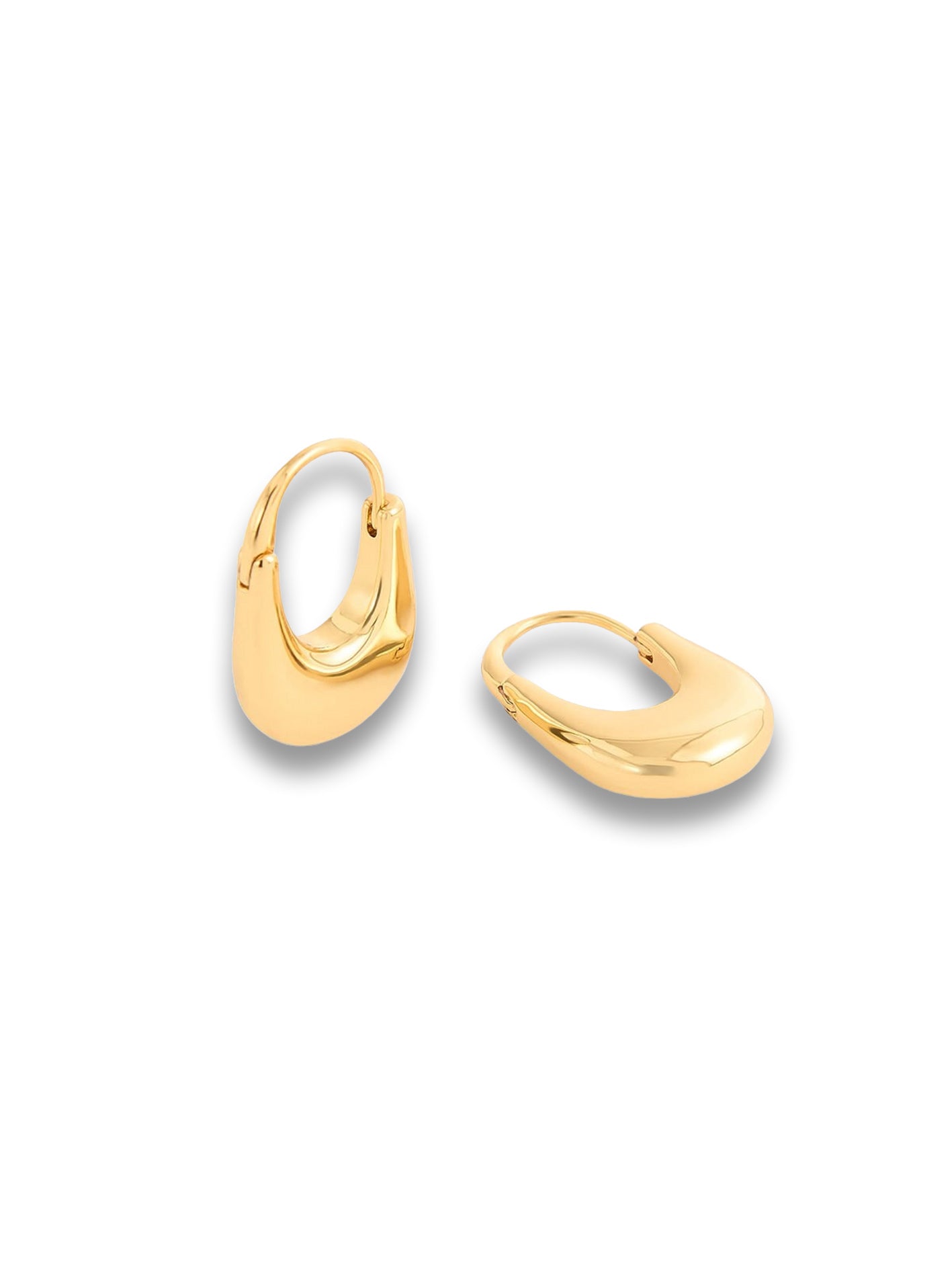 Gold Oval Hoop Earring