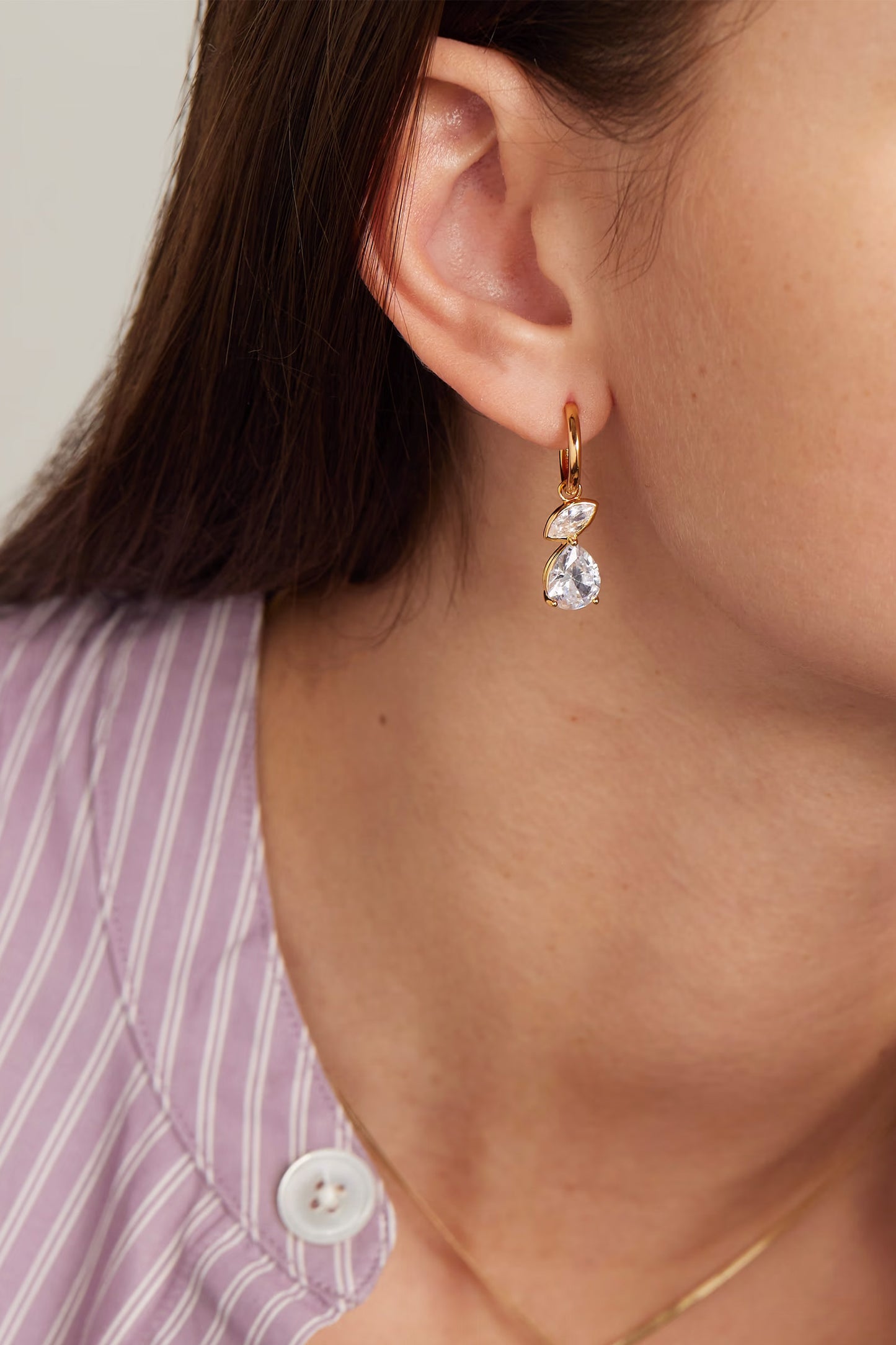 Swinger gold-plated crystal hoop earrings