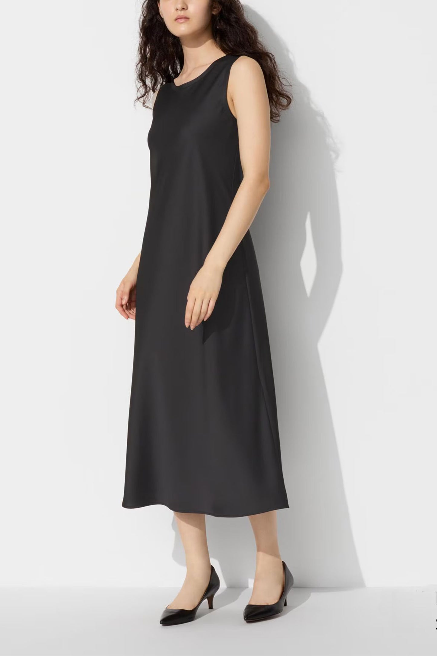 Black Satin Dress Sleeveless