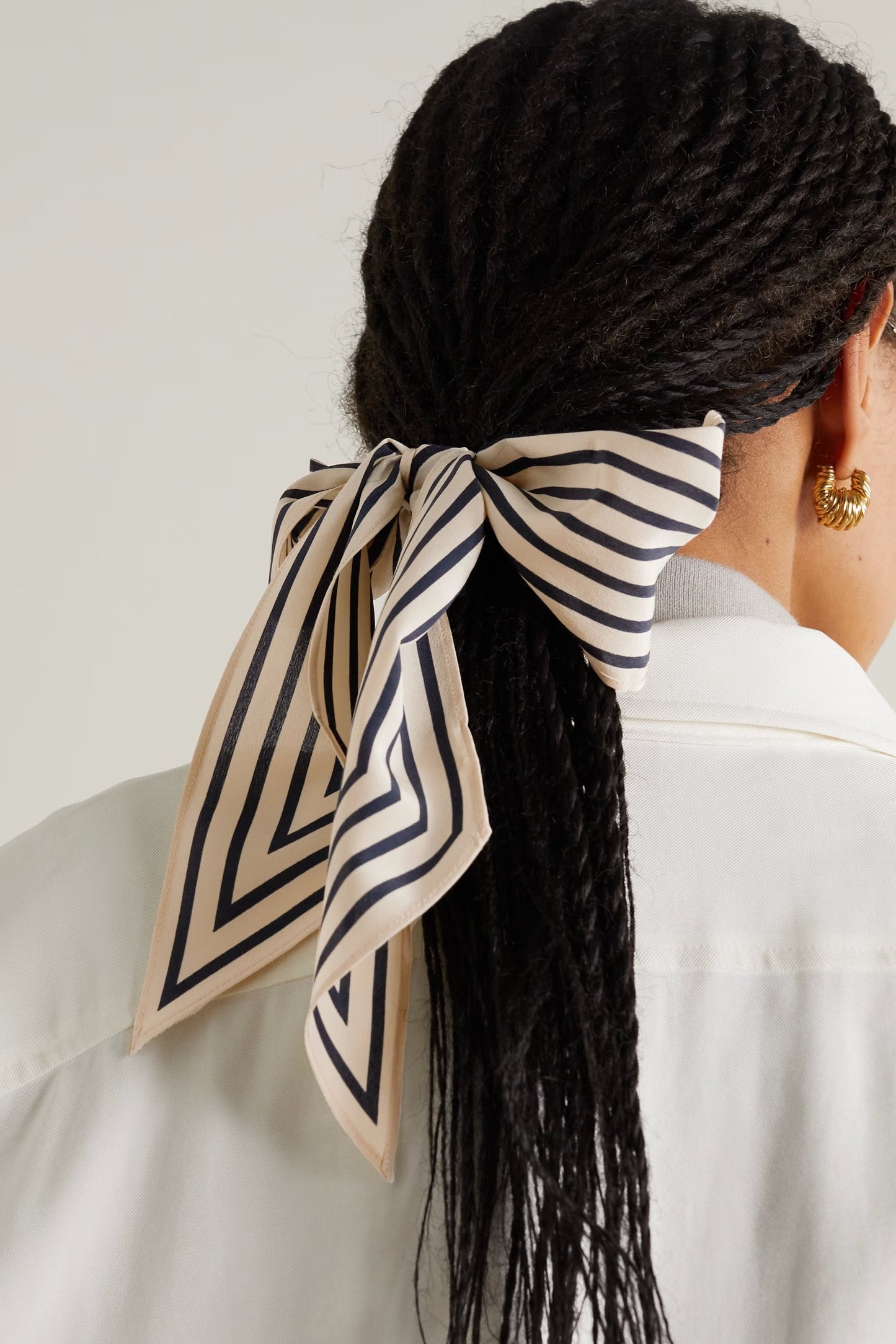 Striped silk scarf