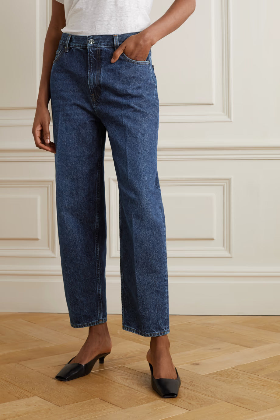 High-rise Tapered Organic Jeans