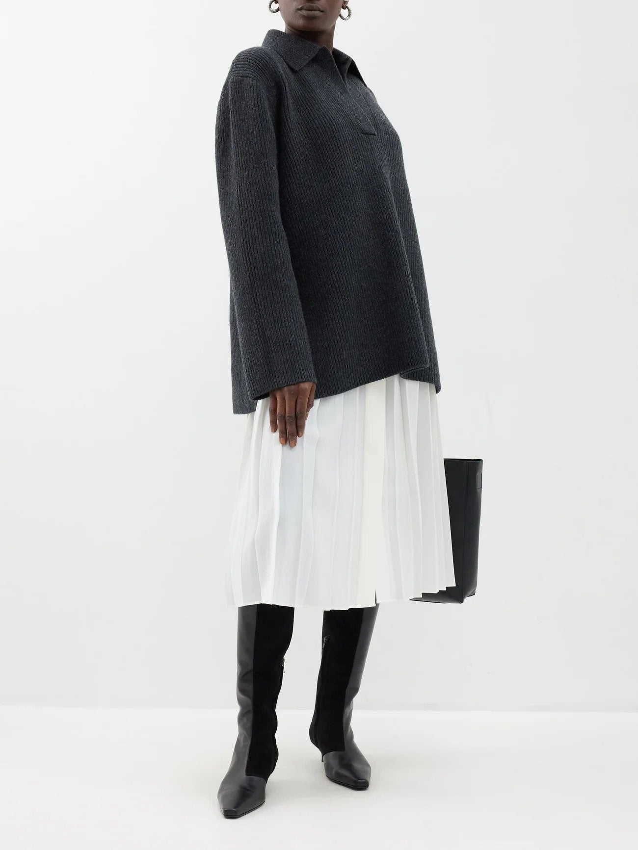 The Slim Leather and Suede Knee-High Boots