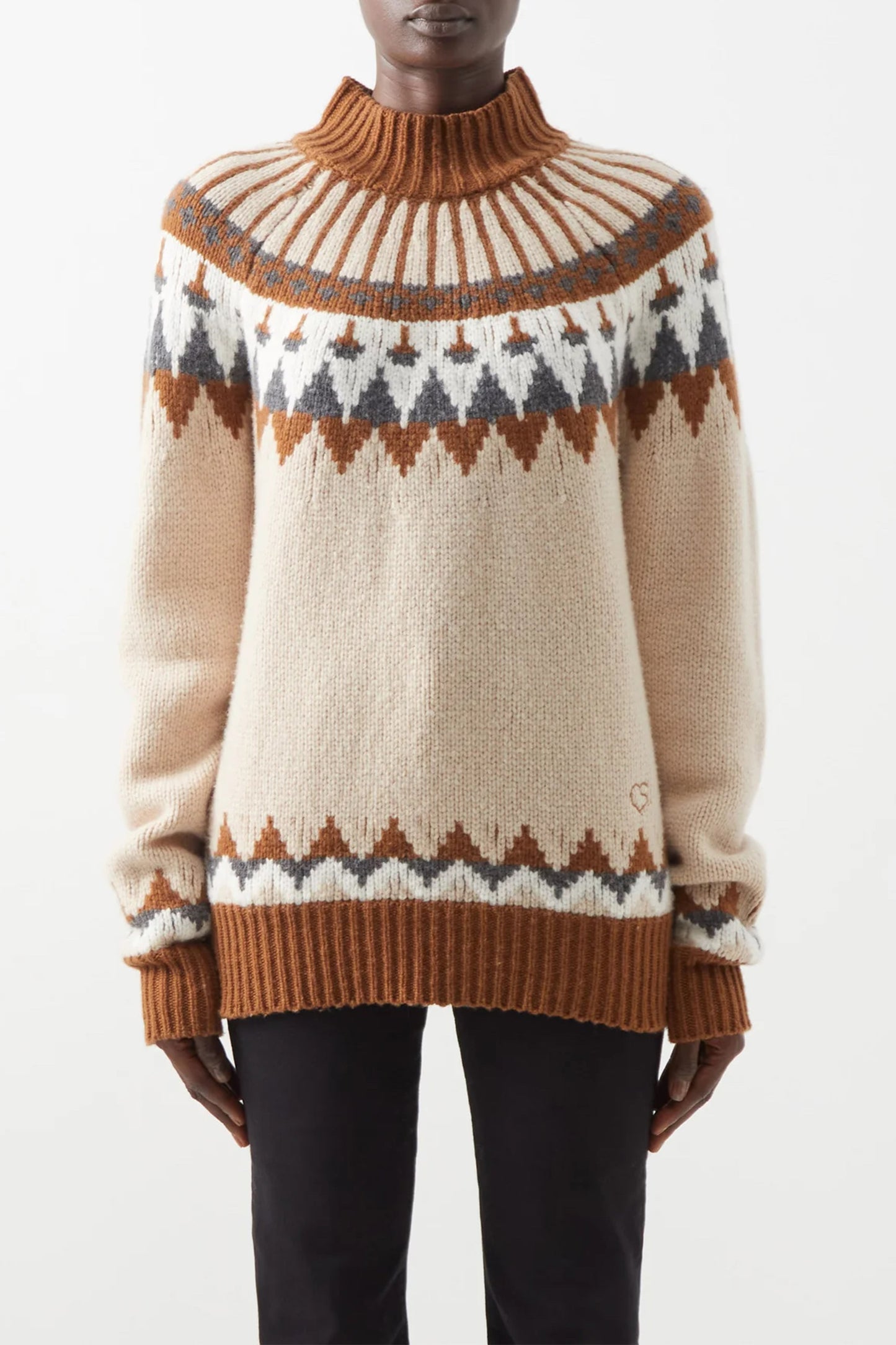 Frame X Claudia Schiffer Fair Isle Merino Sweater