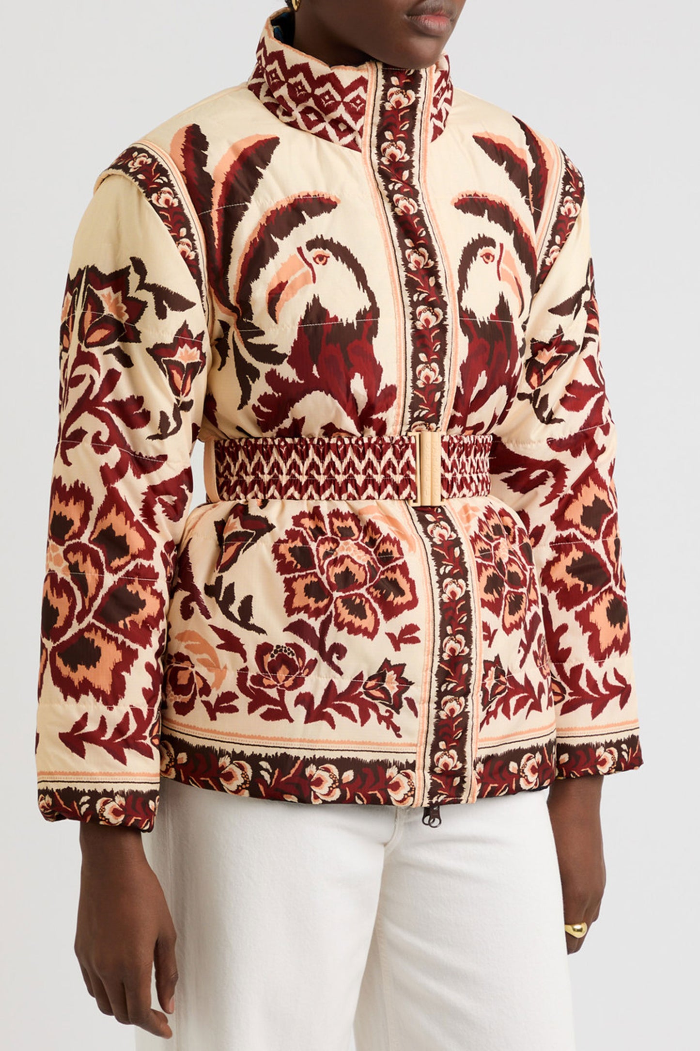 Toucans Scarf Reversible Printed Shell Jacket