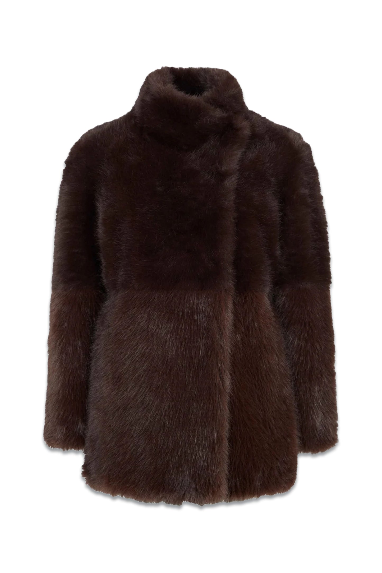 Dark Brown Faux Fur Coat