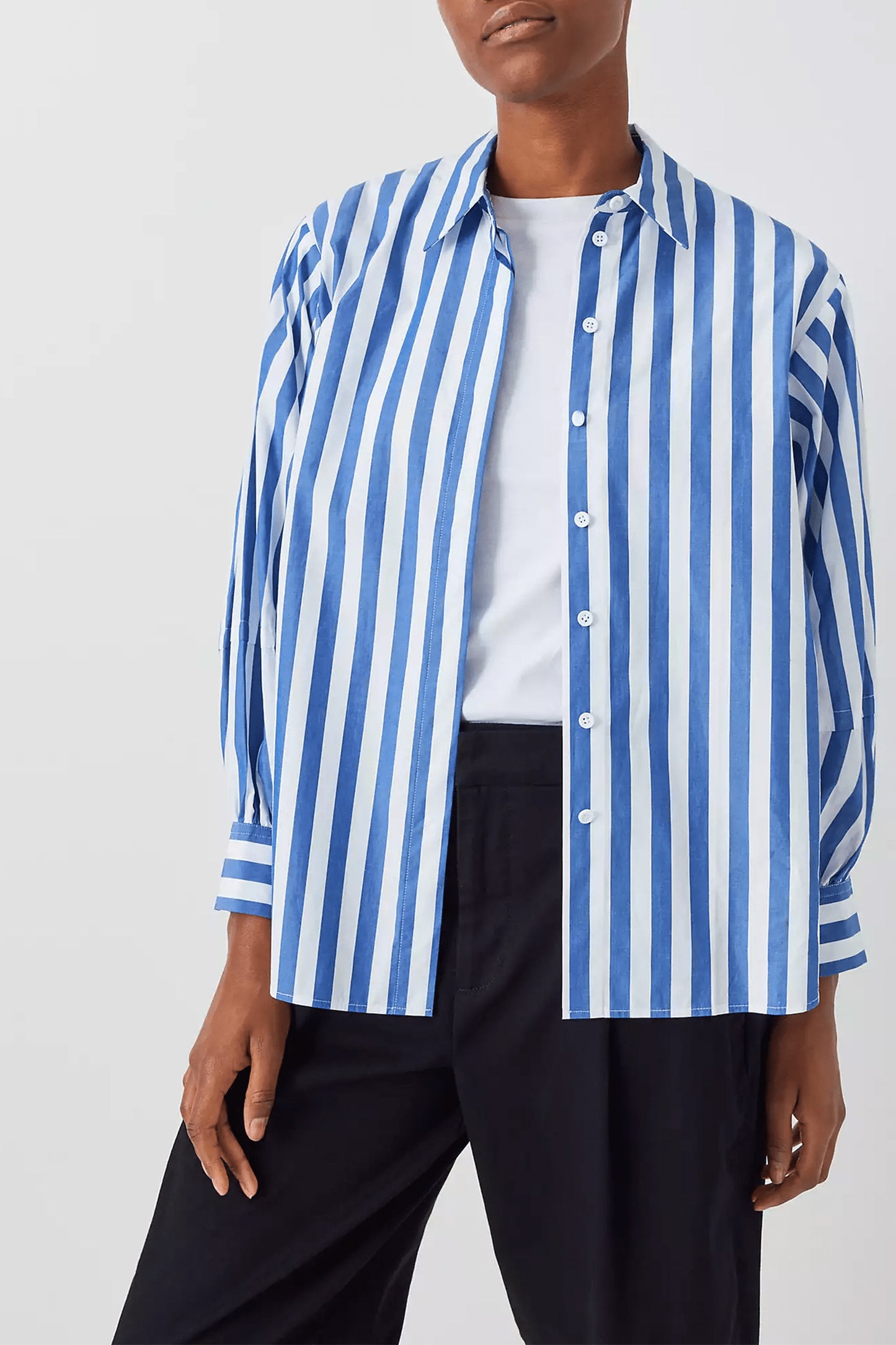 Oversized Stripe Shirt, Blue/Multi