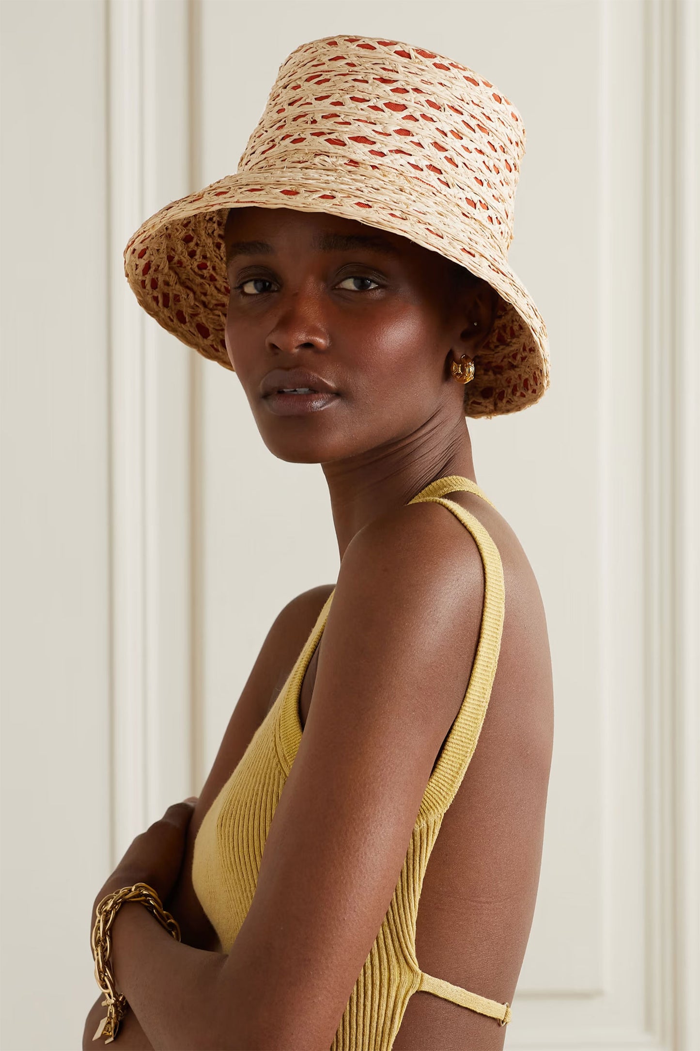 + NET SUSTAIN Ida Crocheted Straw And Cotton-twill Sunhat