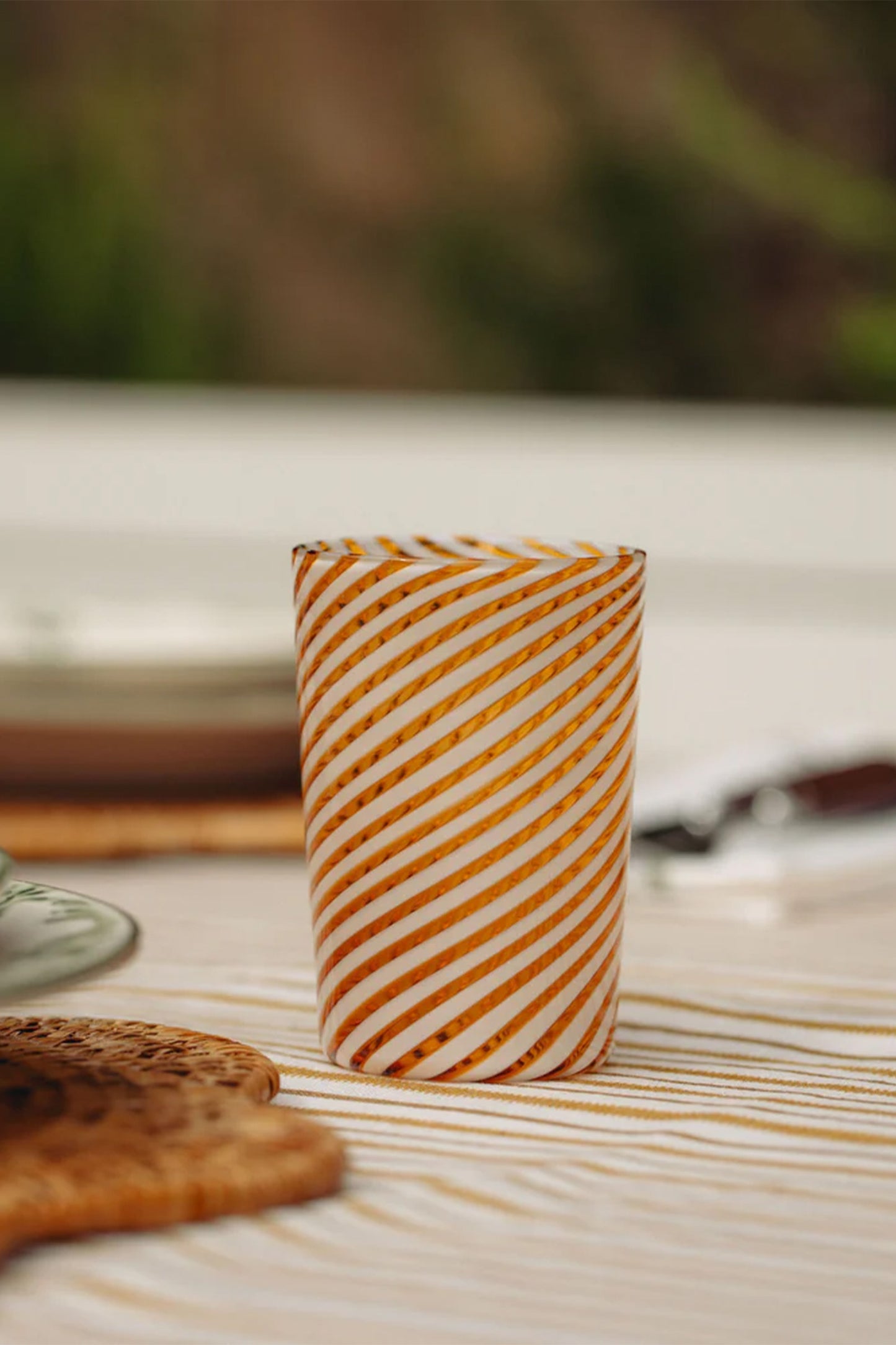 Pair of Murano Swirl Tumblers, Autumn