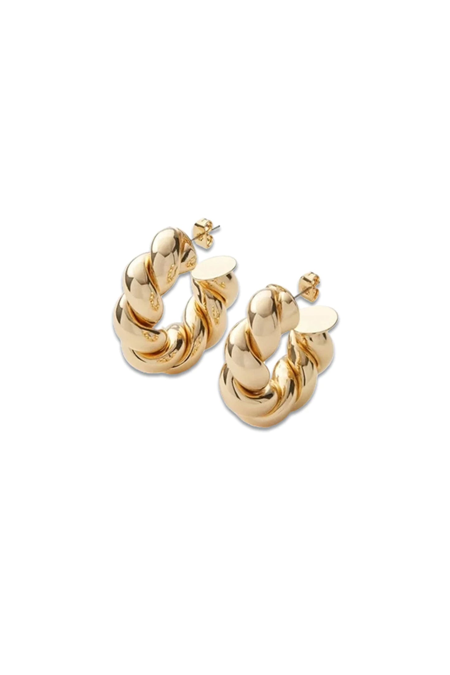 14ct Gold-Plated Mini Rope Hoop Earrings
