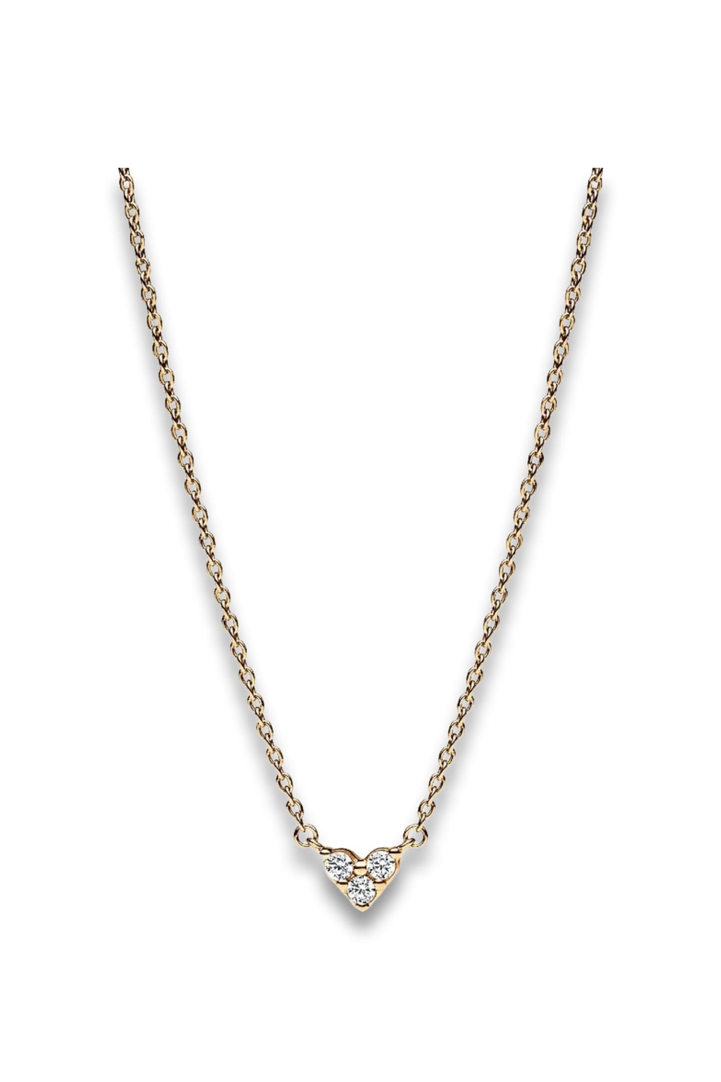 Triple Stone Heart Collier Necklace