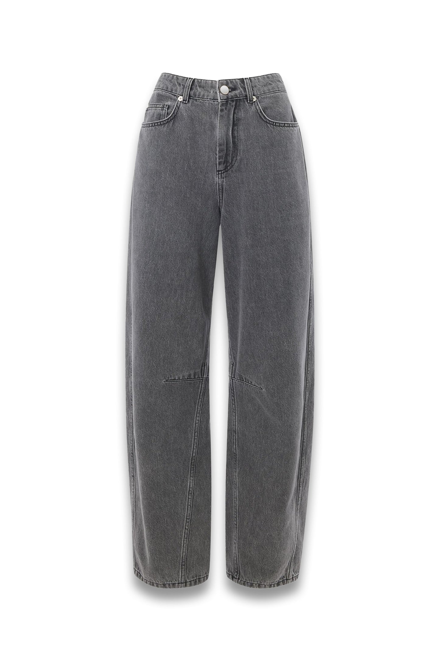 Grey Horseshoe Barrel Leg Jean