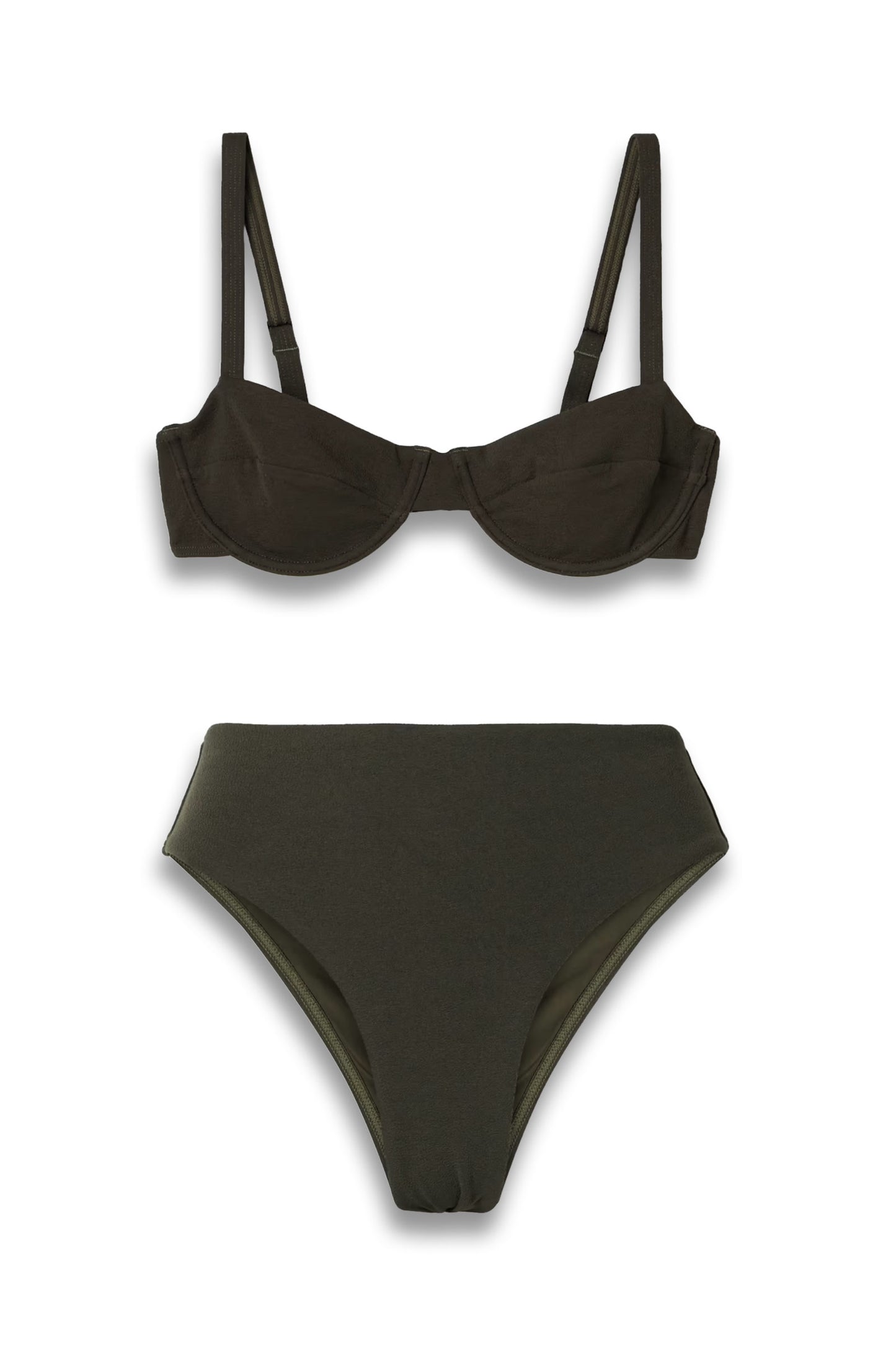 Stretch Recycled-crepe Underwired Bikini Top and Nineties Briefs