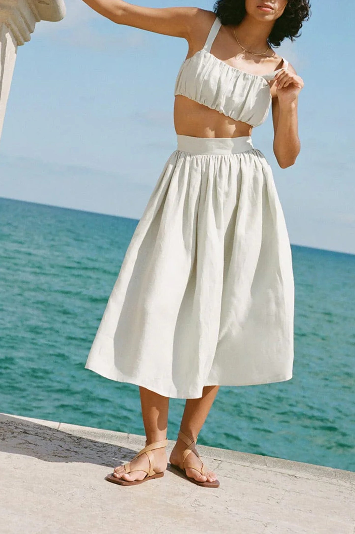 The Paulina Midi Skirt In Mint