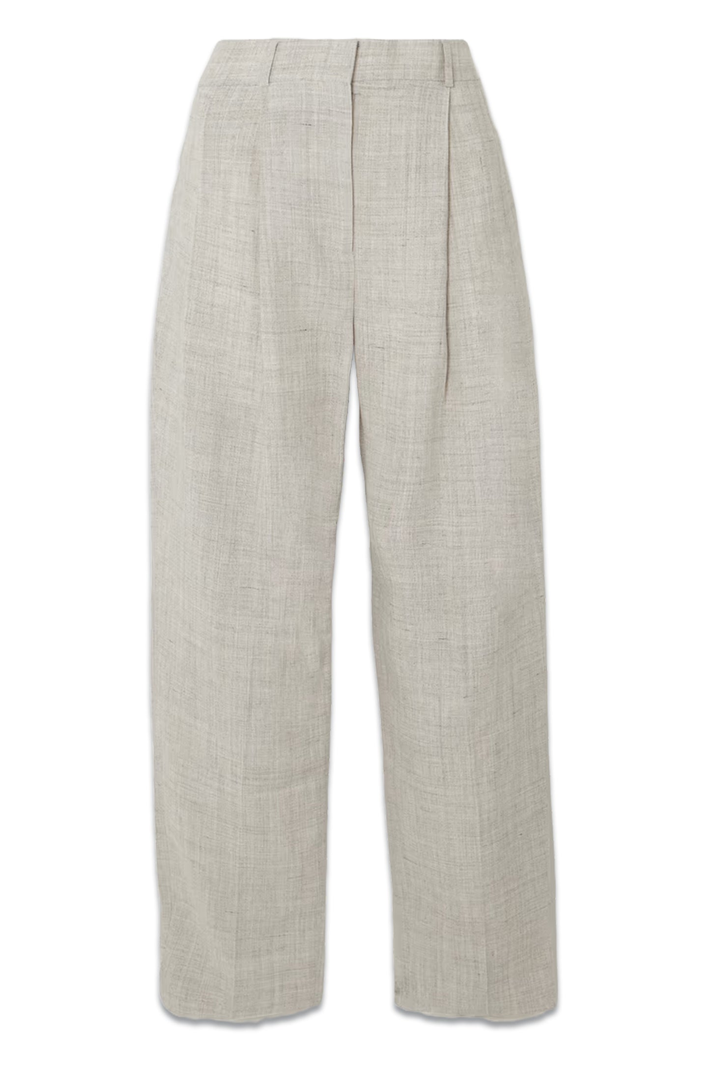 Pleated Woven Straight-leg Pants