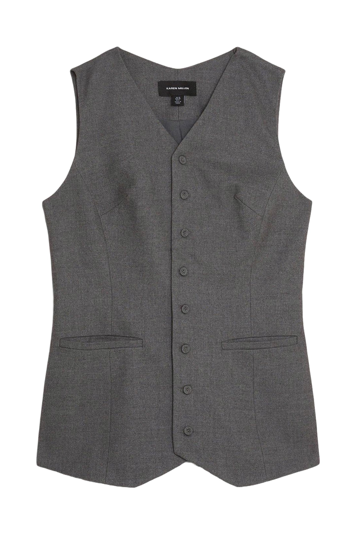 Grey Marl Woven Wool Mix Waistcoat