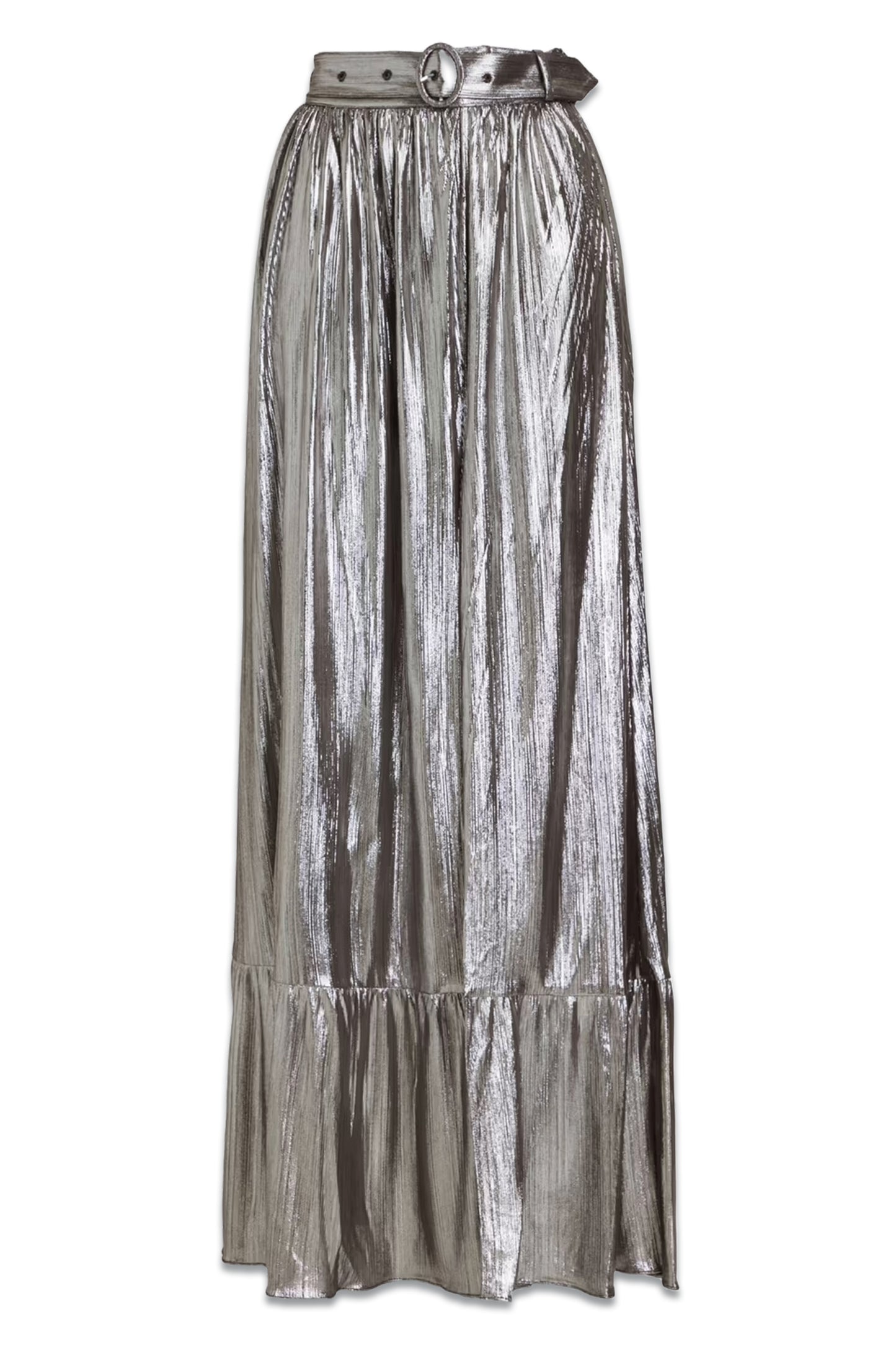 Gathered Metallic Jersey Maxi skirt