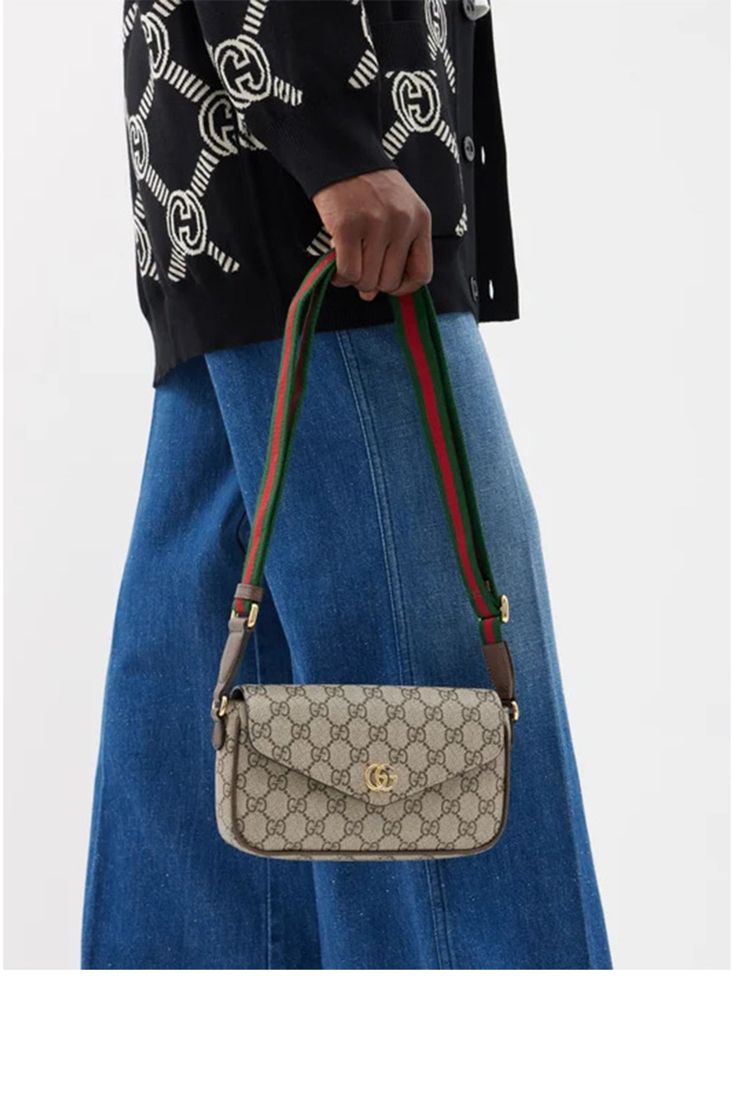 Ophidia mini GG-Supreme Canvas Shoulder Bag Rectangle