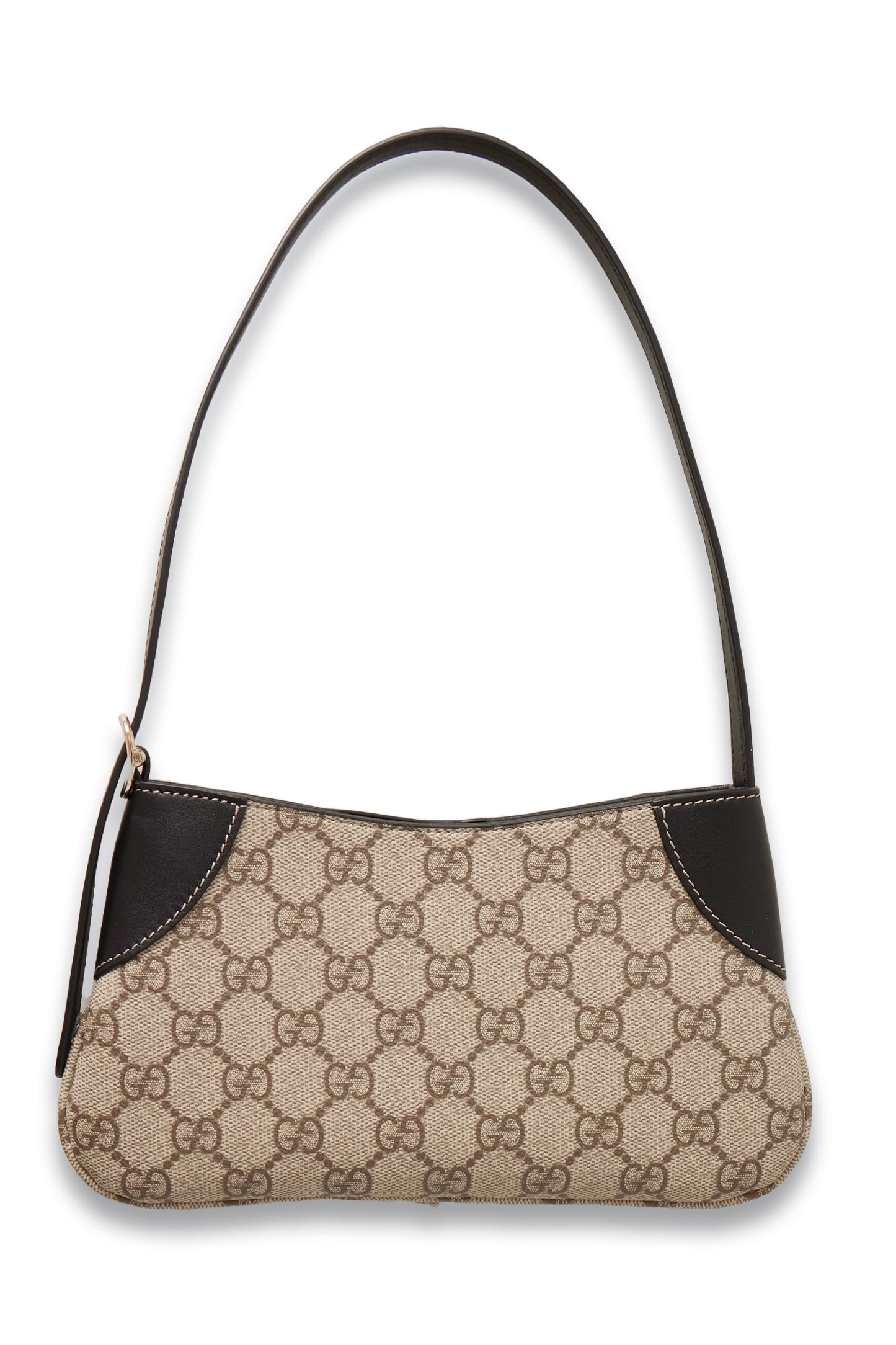 GG Emblem mini leather-trimmed printed coated-canvas shoulder bag