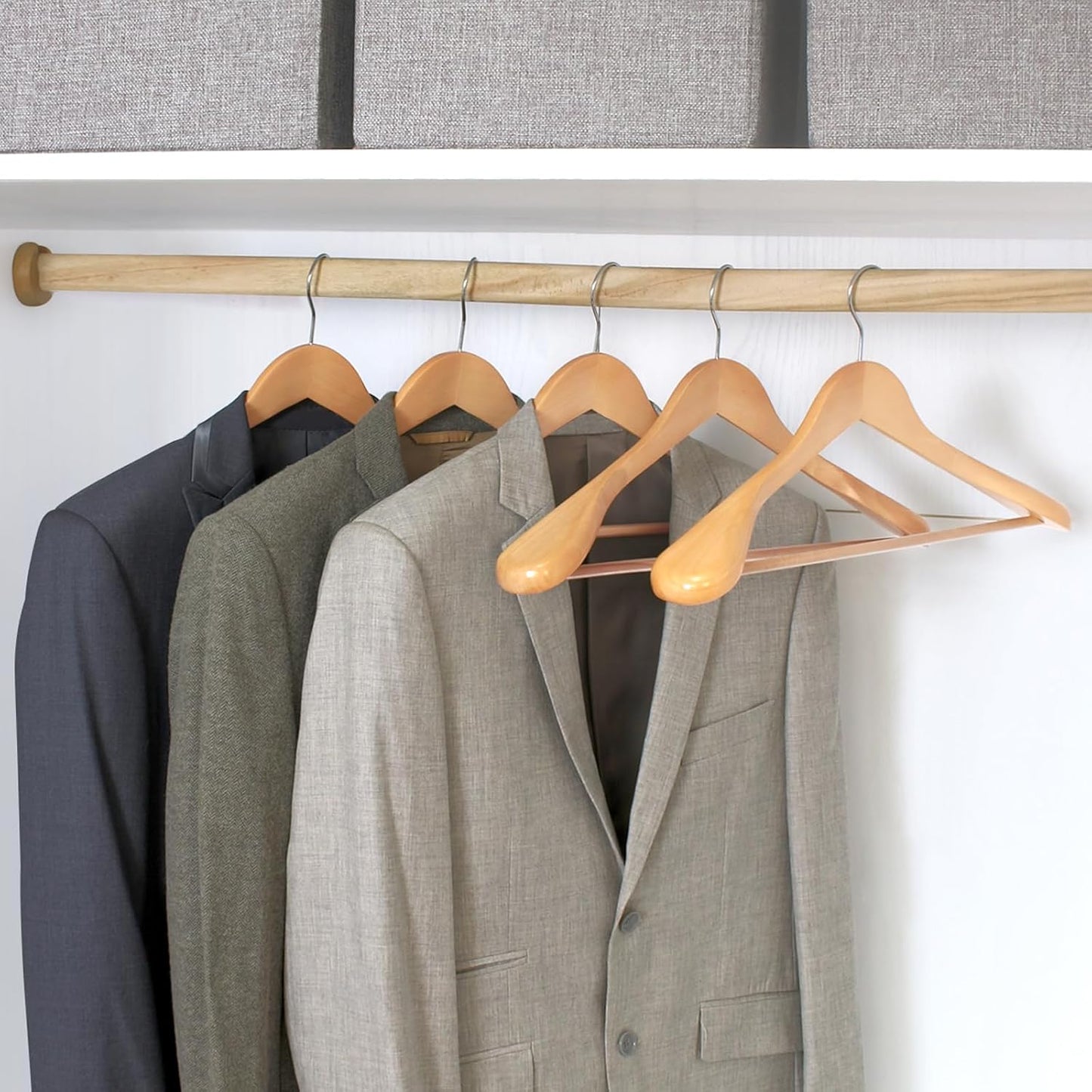 Hangerman Natural Wooden Suit Hangers