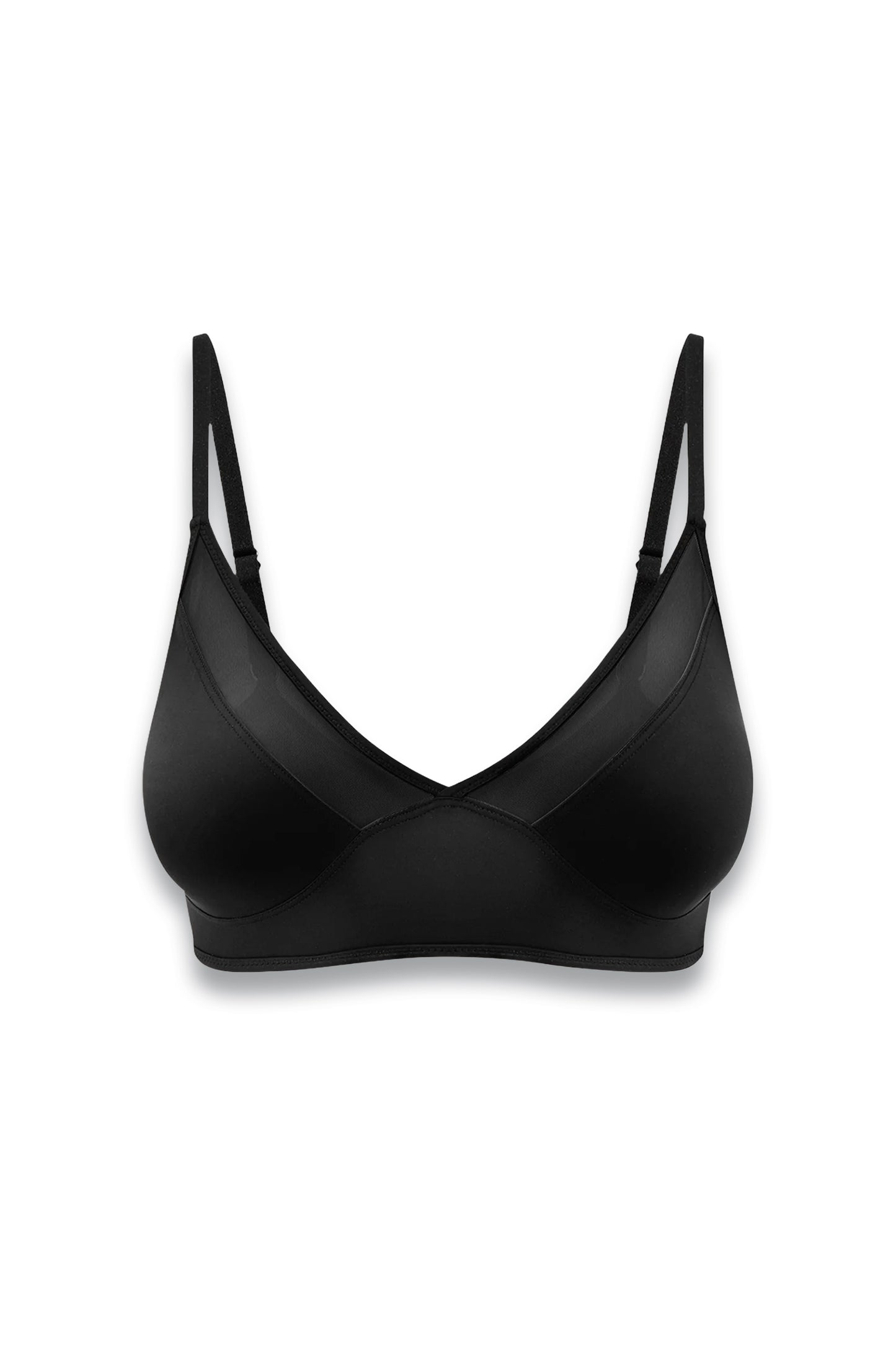 The Sheer Triangle Bralette Black