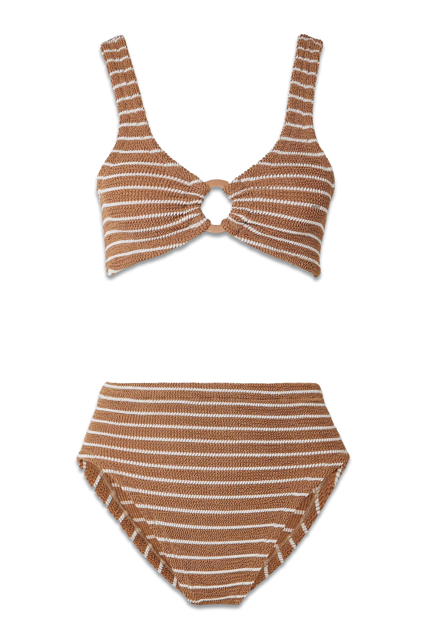 Nadine Striped Metallic Seersucker Bikini