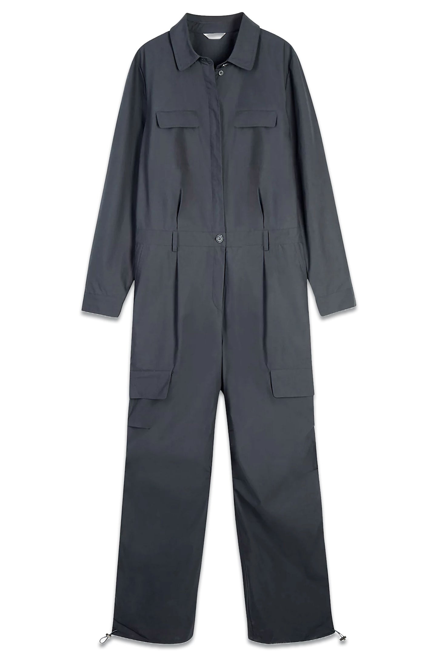 Long Sleeve Cotton Cargo Jumpsuit