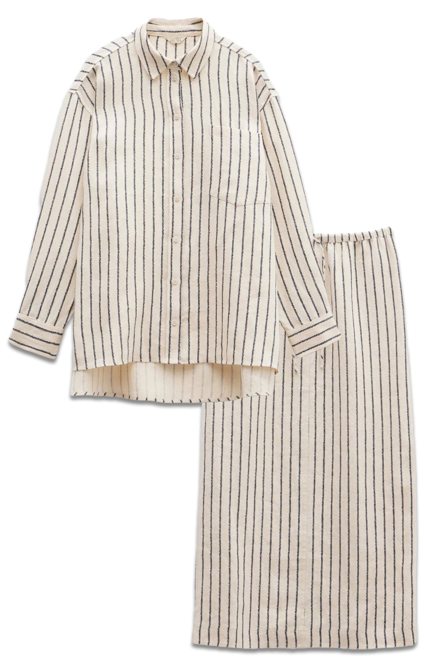 Elysia Stripe Relaxed Shirt And Paula Skirt Co Ord