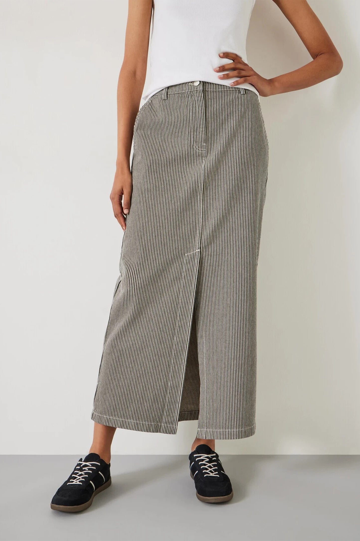 Amalia Stripe Denim Maxi Skirt