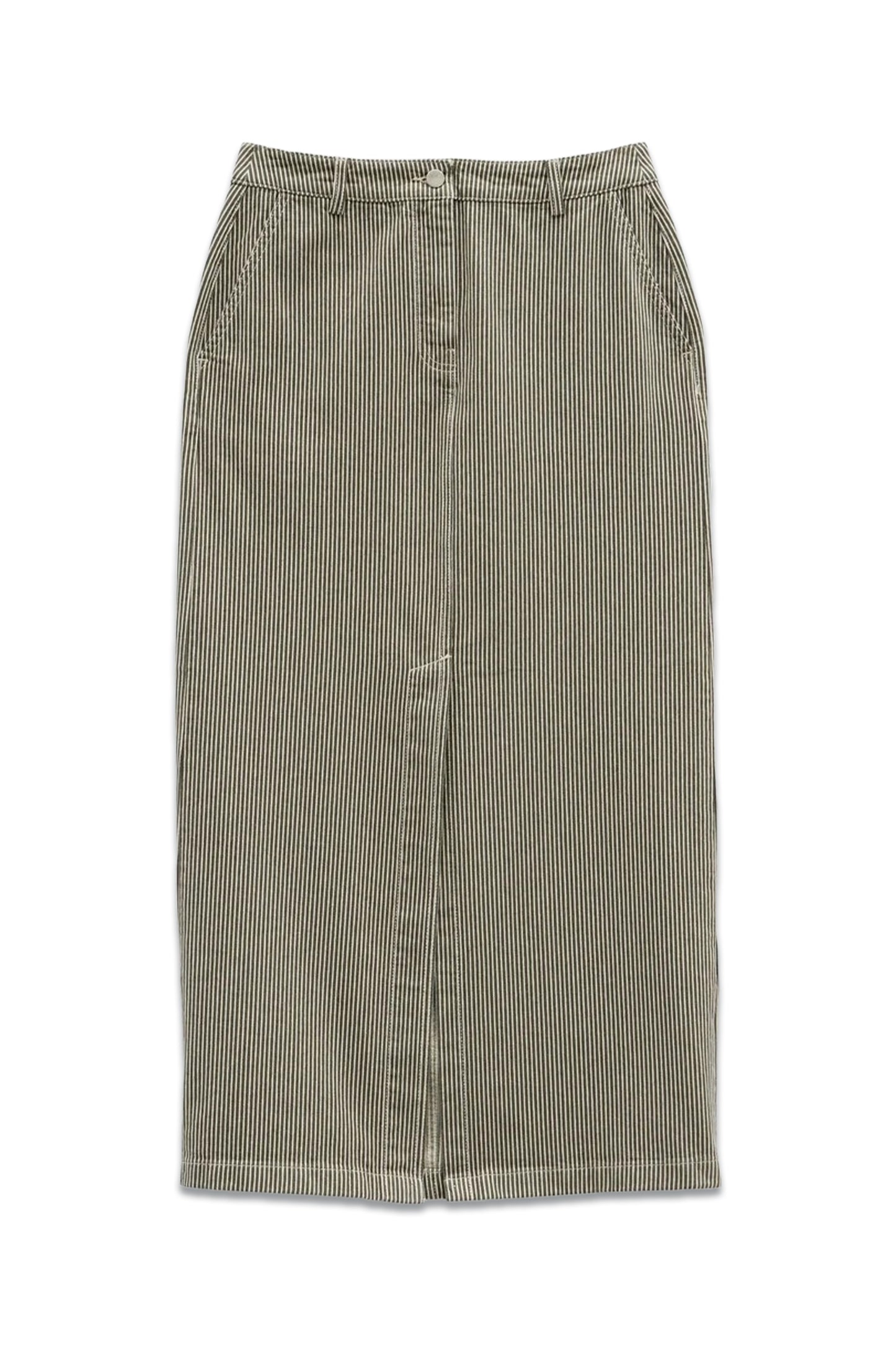 Amalia Stripe Denim Maxi Skirt