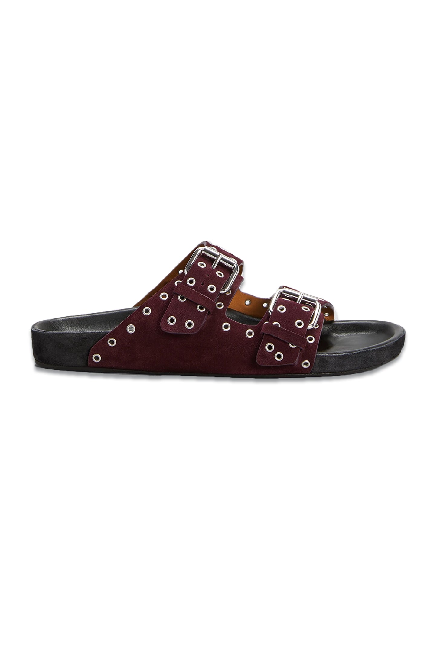 Lennyo Eyelet-embellished Suede Slides