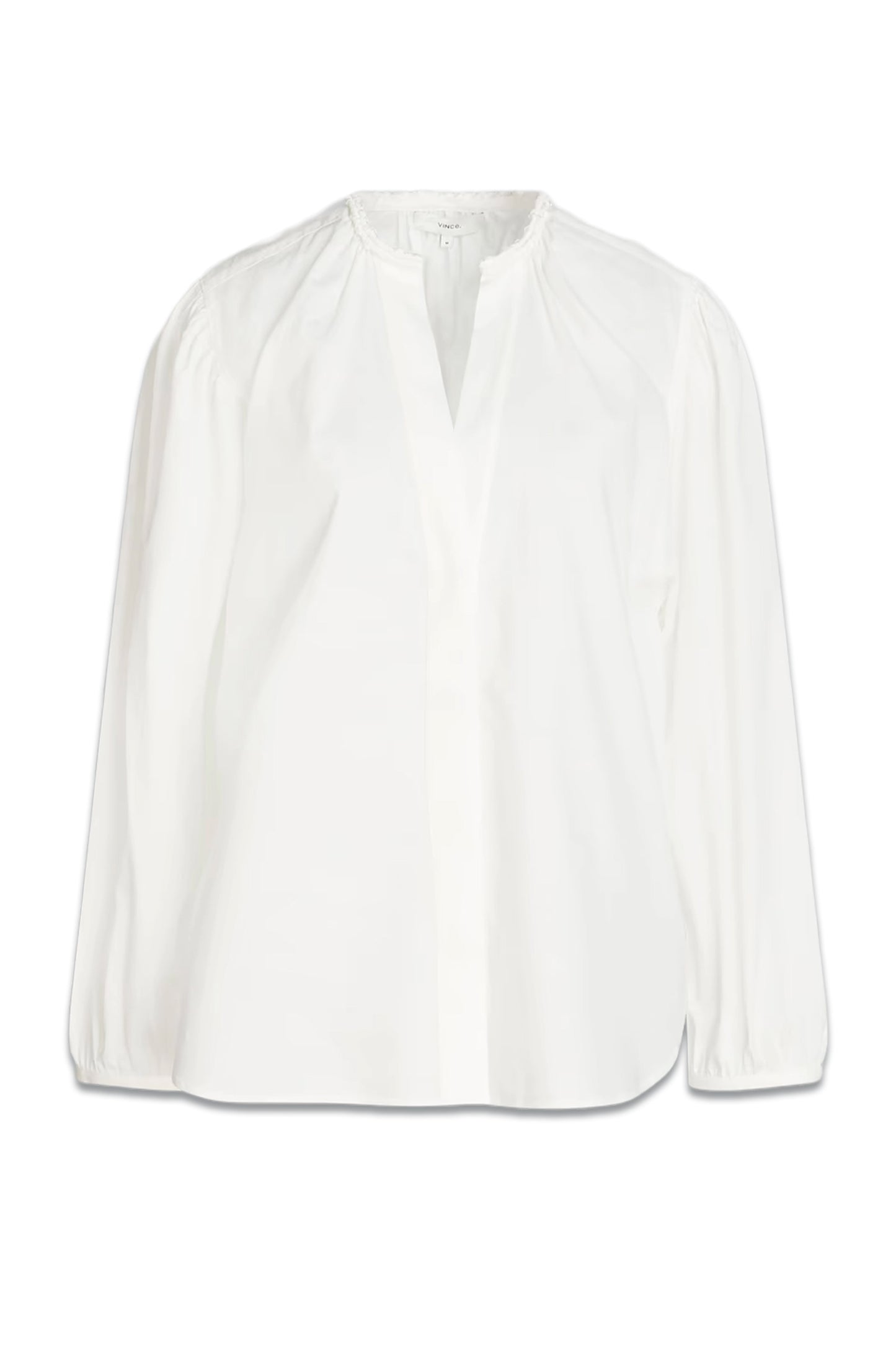 Gathered Cotton-poplin Blouse In White