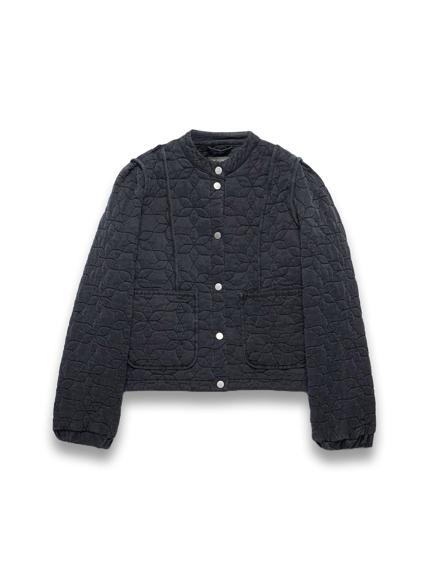 Navy Washed Quilted Jacket
