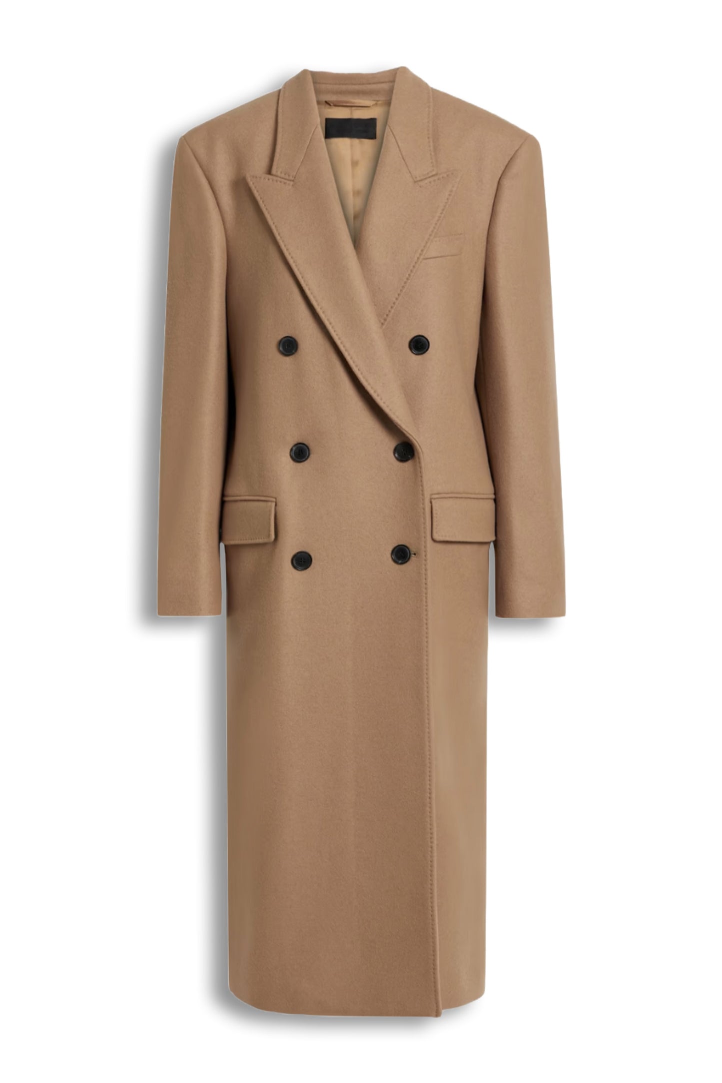 Edmont double-breasted wool-blend felt coat
