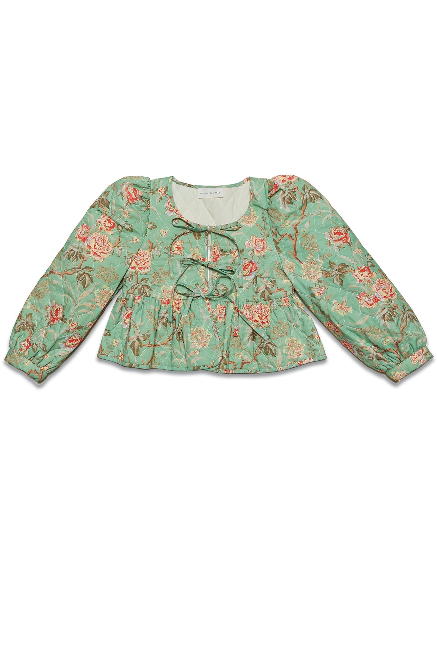 Donna Sage Floral Tie-Front Jacket