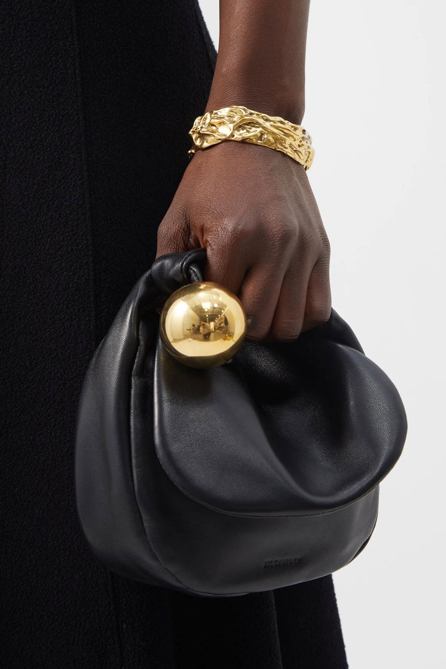 Embellished Leather Clutch Bag