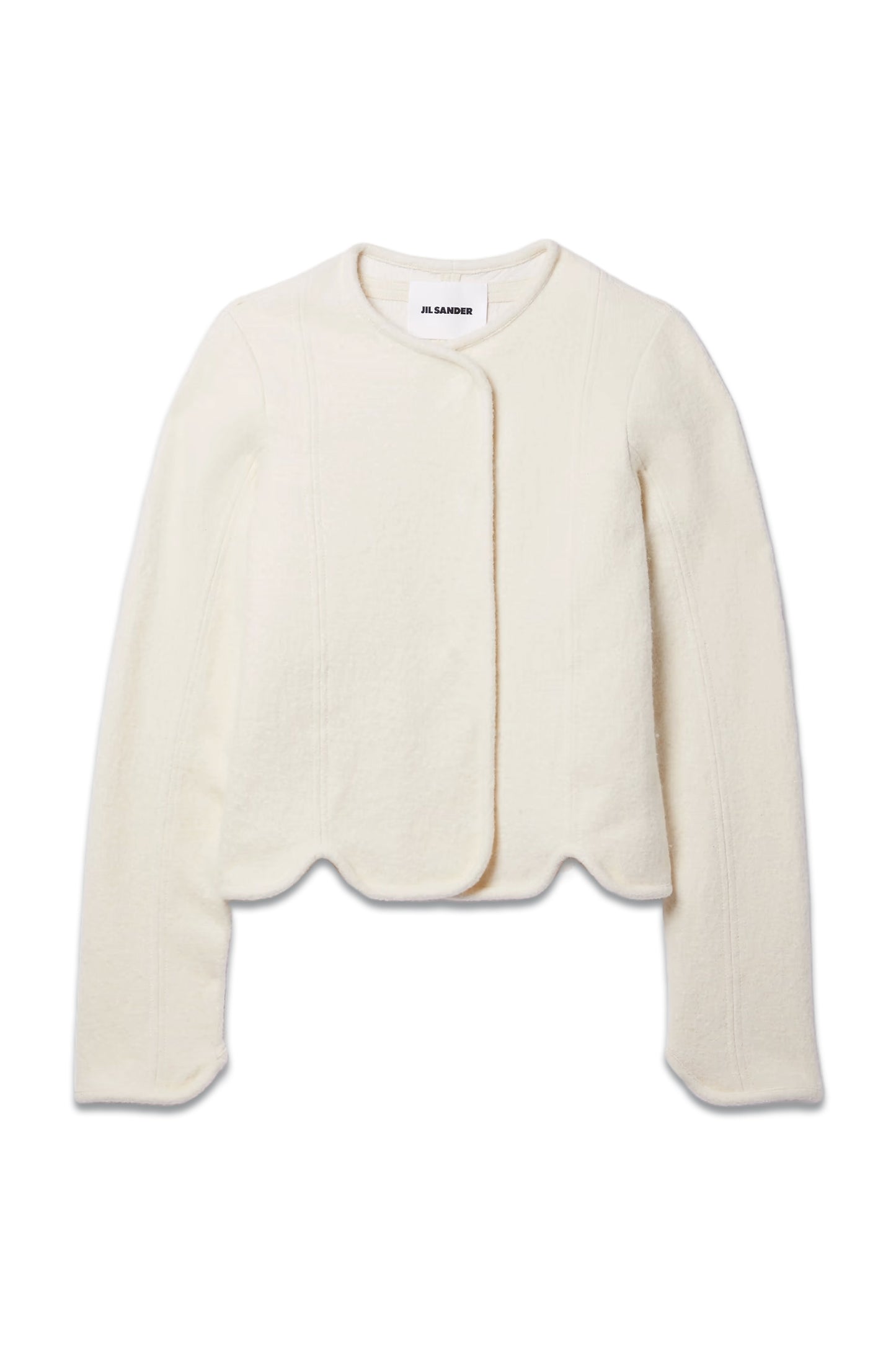 Scalloped Cotton And Wool-blend Jacket