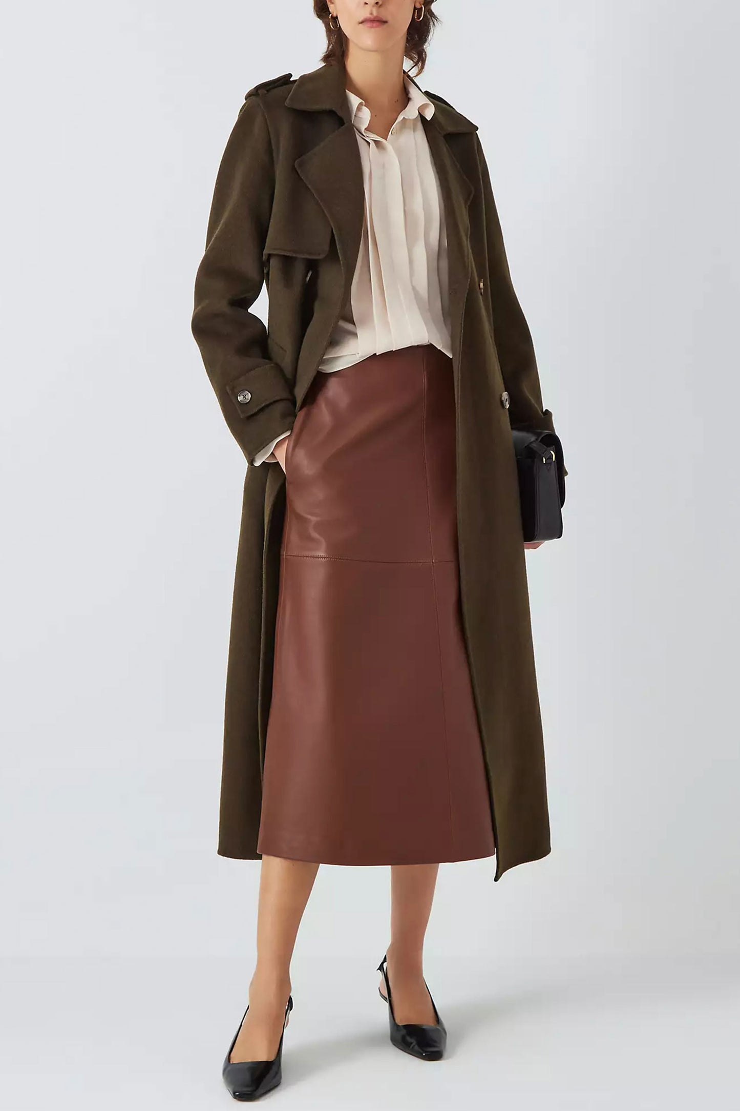 Leather Midi Skirt