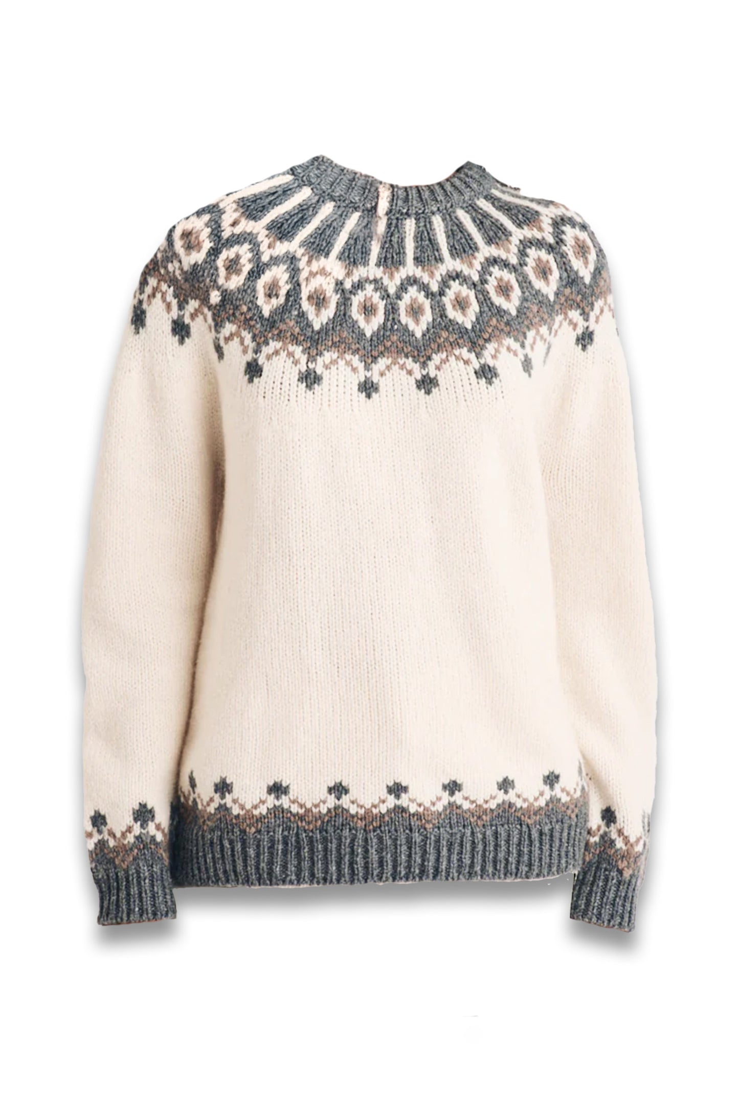 Cream Fair Isle Chunky Knitted Wool Jumper